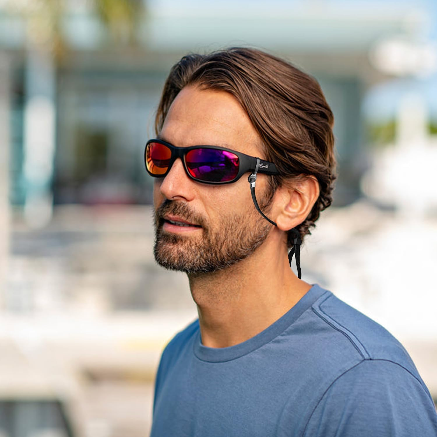 Topbine 4PCS Glasses Strap,Eye Glasses String Holder Strap，Sports Glasses Non-Slip Rope,Adjustable Sunglasses Retainer Eyeglass Straps Cords for Men Women (Black,13 Inch) image number 2