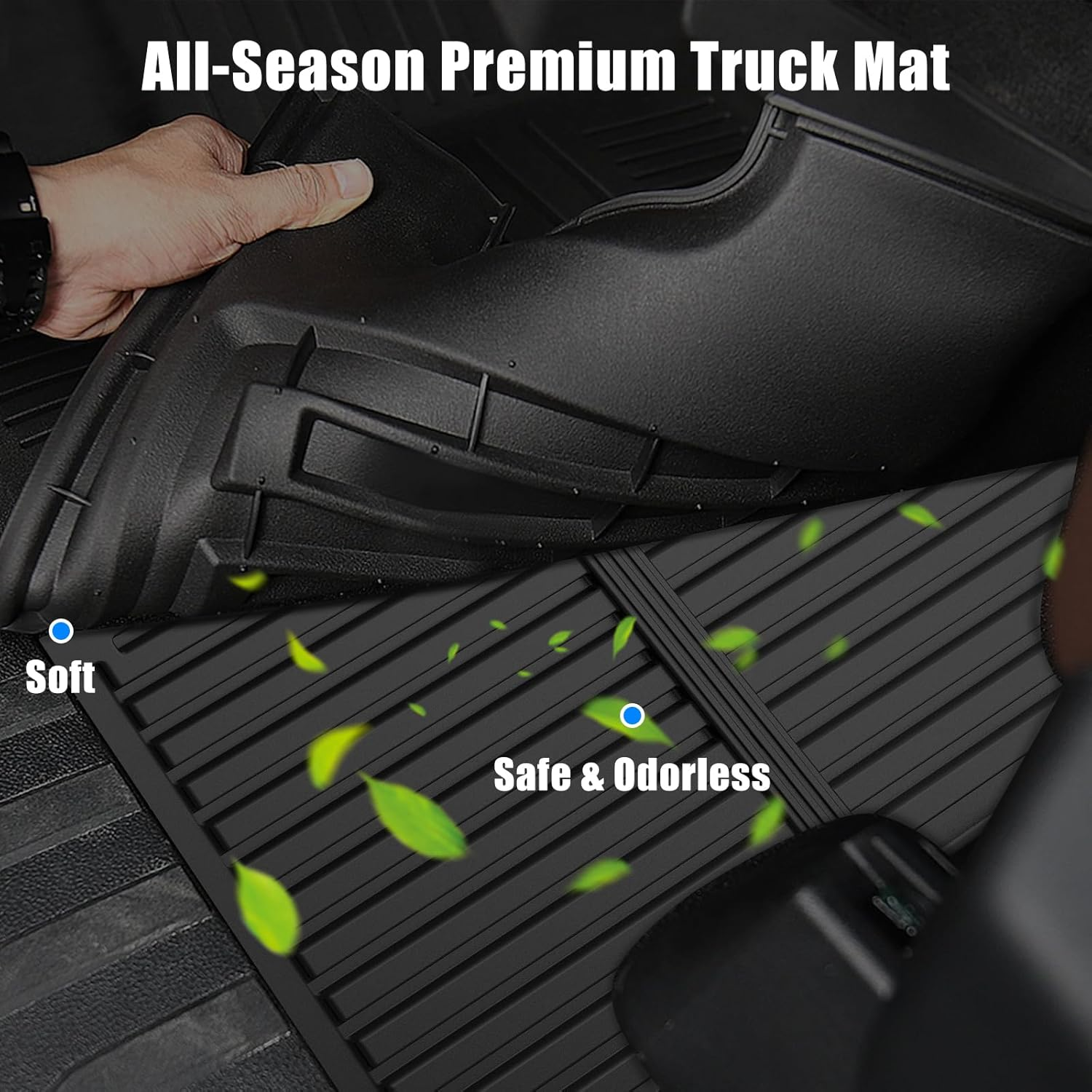 Truck Mat Compatible with Tacoma TRD Sport Double Cab 2005-2023 Accessories, All-Weather Protection TPE Cargo Liner with Non-Slip, Odorless Design, Rear Cargo Area Mat for Tacoma TRD 2005-2023