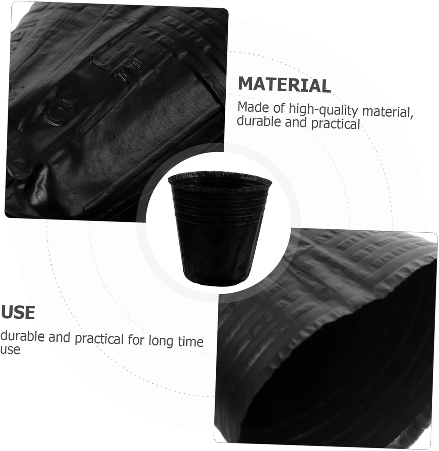 100Pcs Planting Bags Sturdy Nutrient Bags Practical Planting Cups for Growbag Seeds Sprouting Seeds Use image number 4