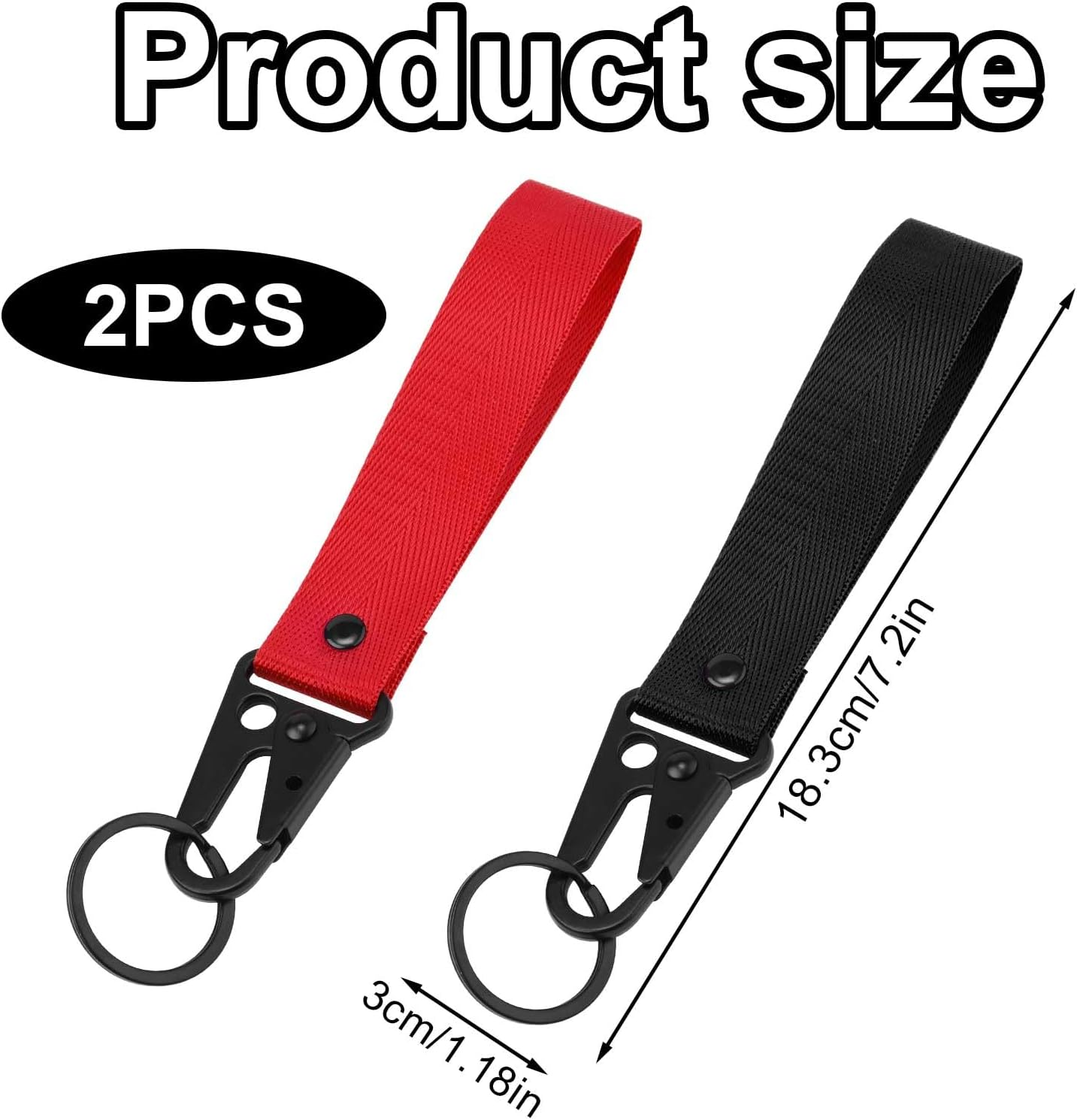 Gosknor 2Pcs Motorcycle Keychains, Black & Red Fabric Key Chain Stylish Motorcycle Key Tag Motorcycle Lanyard for Keys Anti-Lost Key Ring for Men Women Cars Motorcycles Bikes, Red image number 6