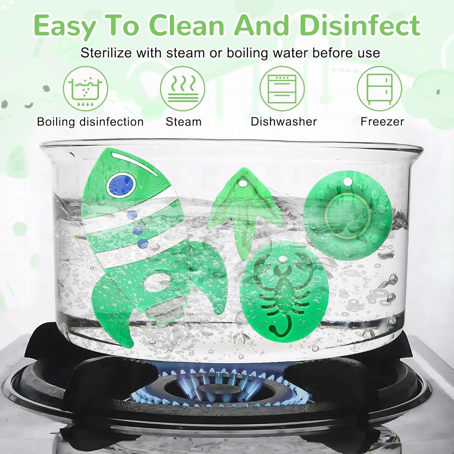 MR.TIMELAG Chew Necklaces for Adults and Babies - Rocket Scorpion 4 Piece Set, Bpa-Free Silicone Sensory Chew Necklaces for Anxiety Relief, Easy to Hold, with Massage Blocks to Relieve Teething Pain image number 4