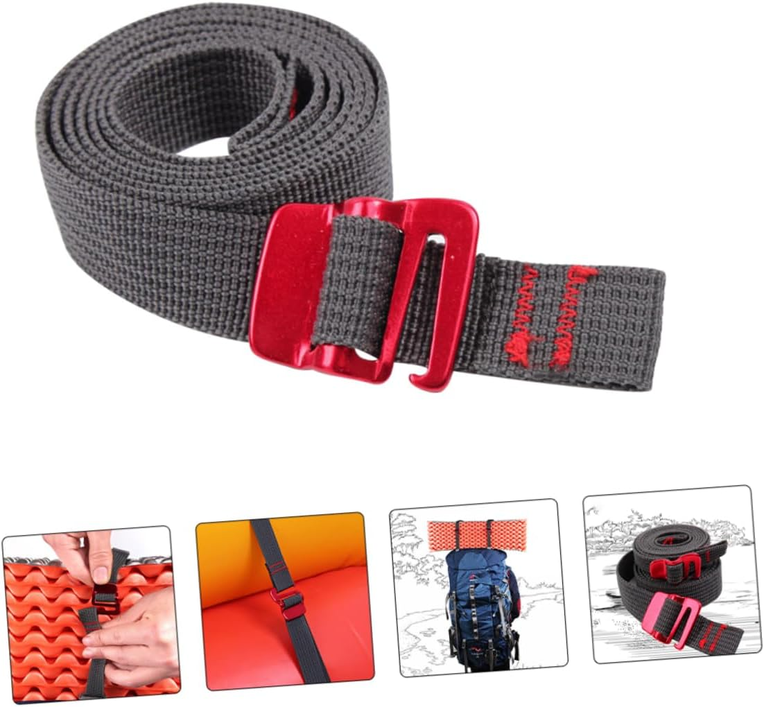 BRIGHTFUFU 2Pcs Outdoor Tie down Straps and Fastening Belts for Camping Tent and Backpack Luggage, Sturdy Nylon Cargo Lashing Straps for Hiking and Travel Gear image number 1