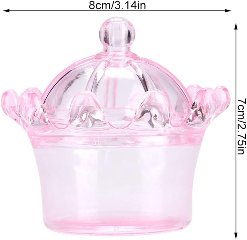 Haofy 12Pcs Box Cute Transparent Crown Plastic Candy Box Favors Chocolate Packaging for Kids Birthday Baby Shower Guests Wedding Party Supplies (Pink) - Blue image number 3
