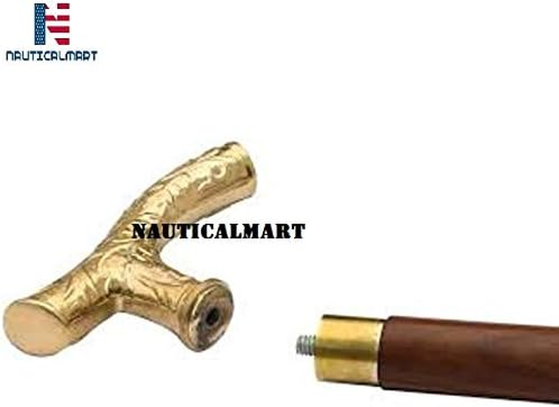 Walking Stick - Men Derby Canes and Wooden Walking Stick for Men and Women Solid Brass Handle -Affordable Gift! Item