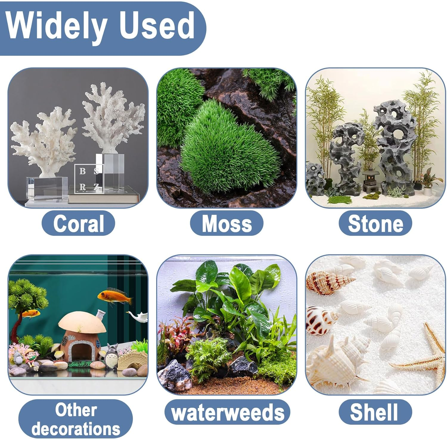 6Pcs Aquarium Glue, Aquarium Aquascape Aquatic Plants Coral Glue, Safety and Quick-Drying, Reef Glue Suitable for Aquatic Plants, Moss, Coral, Stones, Shells, Fresh Water and Salt Water All Can Be Us image number 6