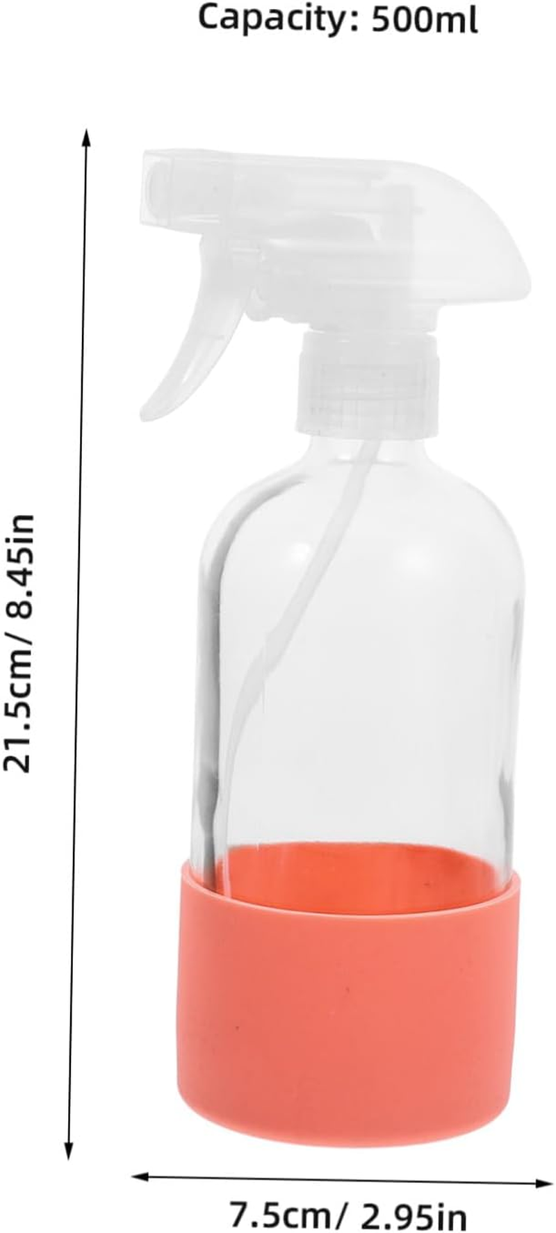 COMPUKAS Glass Spray Bottle with Silicone Sleeve 500Ml Refillable Reusable Spray Bottle for Gardening Cleaning and Essential Oils Misting image number 6