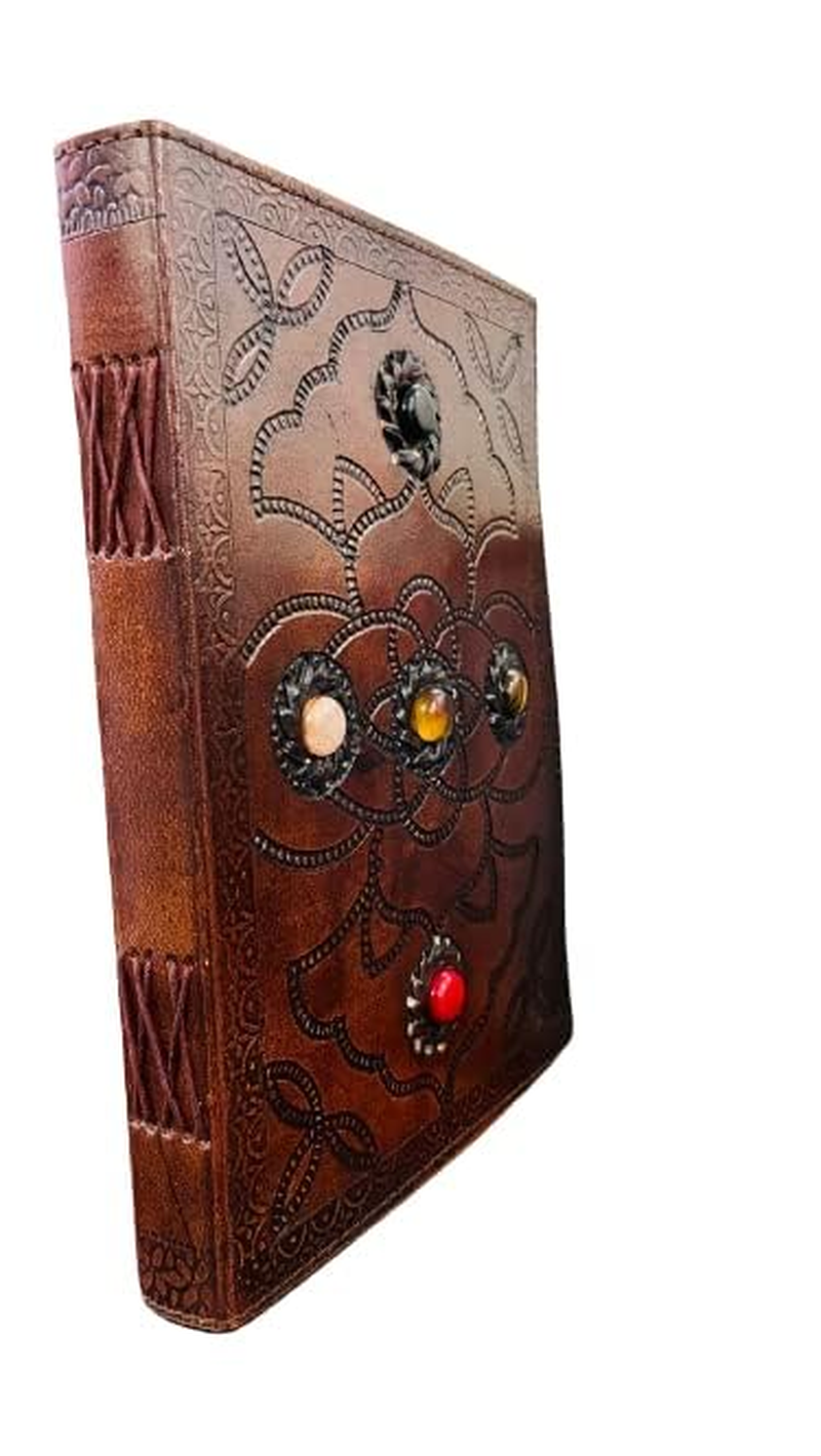 OVERDOSE Hand Embossed Stone Leather Journal - Handmade Antique Stone Journal for Students & Office for Men and Women Diary Sketchbook Drawing Notebook - Size 7 X 10 Inches | 17 X 25 Cm | A4 image number 2