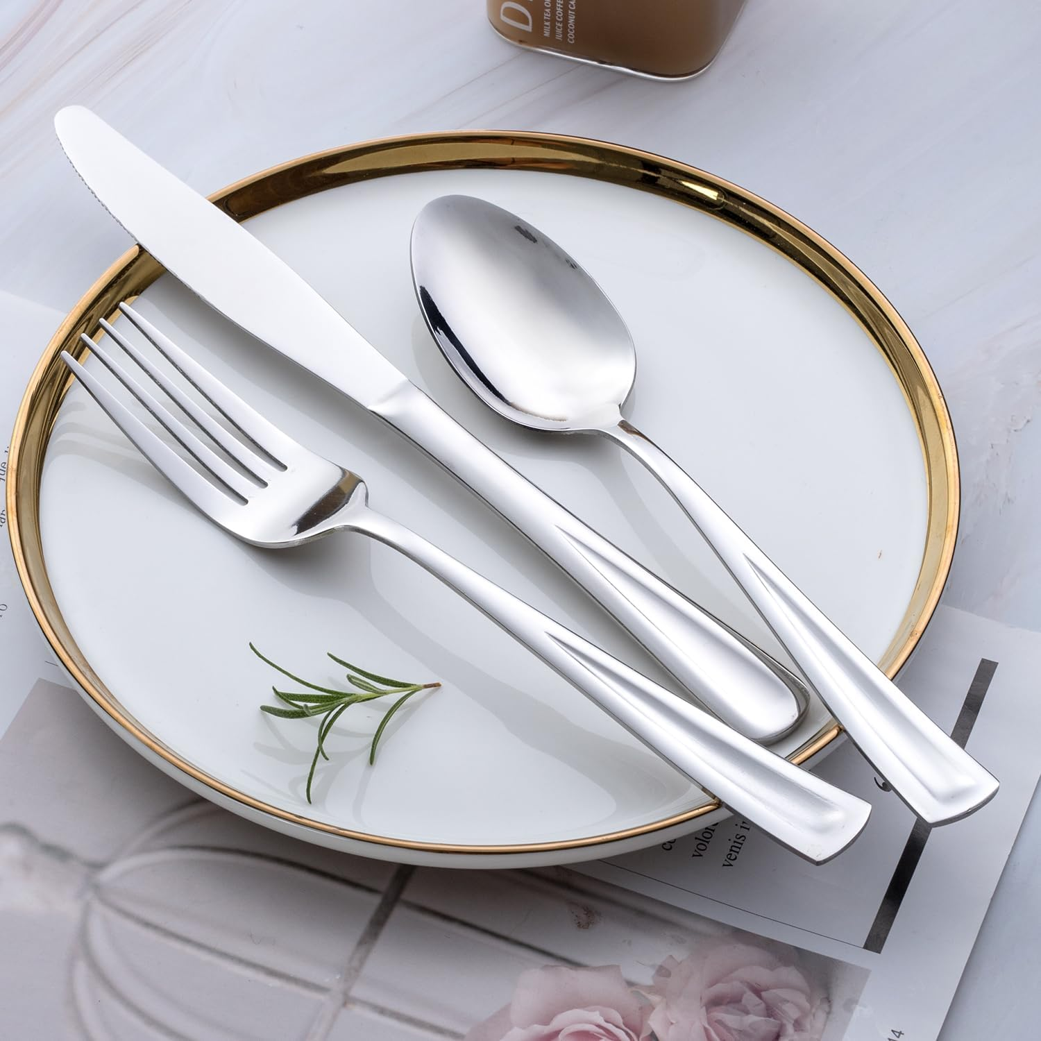 Gogeili 30-Piece Silverware Set for 6, Stainless Steel Flatware Cutlery Set for 6, Include Fork, Knife and Spoon Set, Mirror Finished image number 5