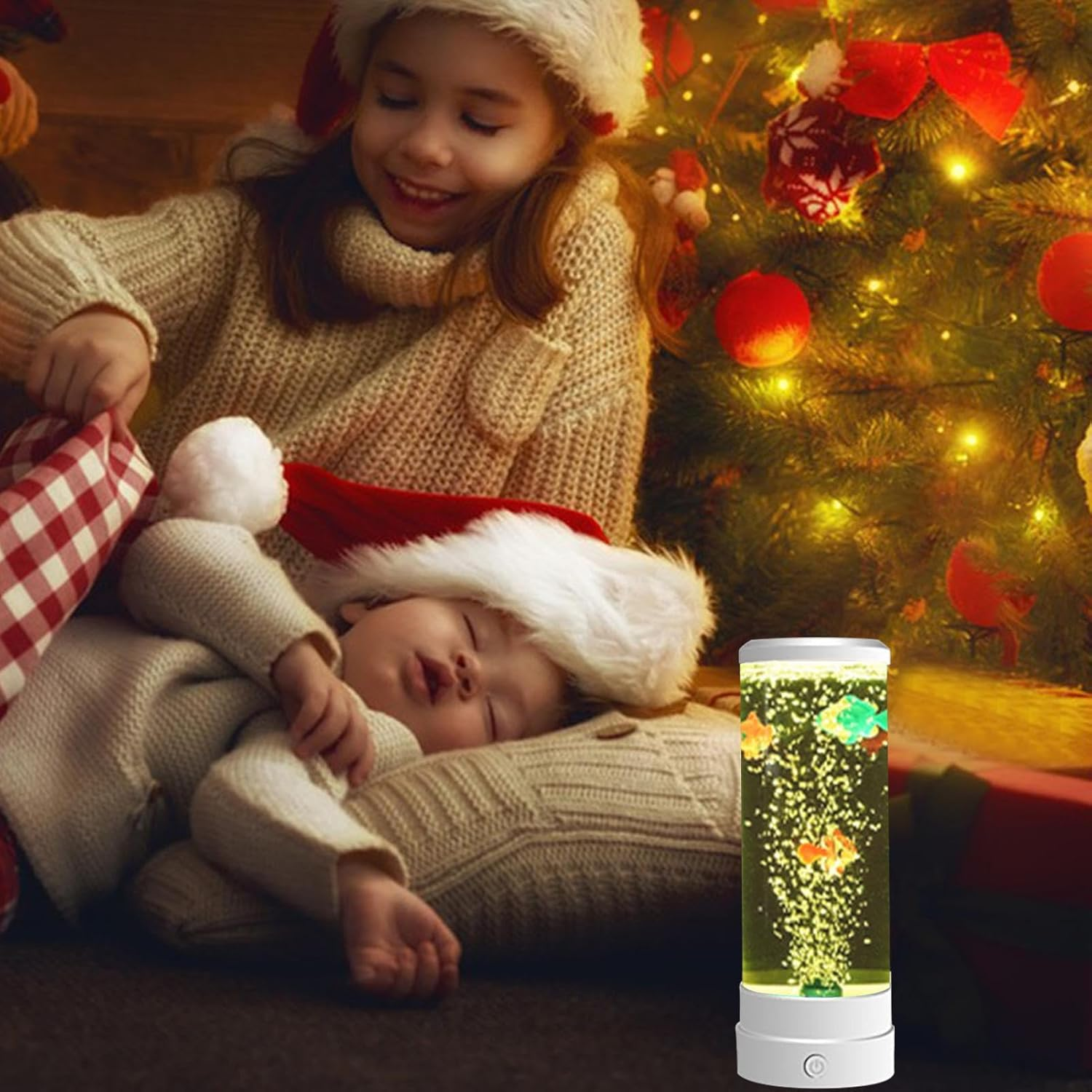 Bubble Fish Tube Light,Aquarium Lamp Bubble Fish Night Light - Color Changing Realistic Bubble Tube Lamp for Cafe Bedroom Bar Restaurant Home Jeciy-Au image number 5