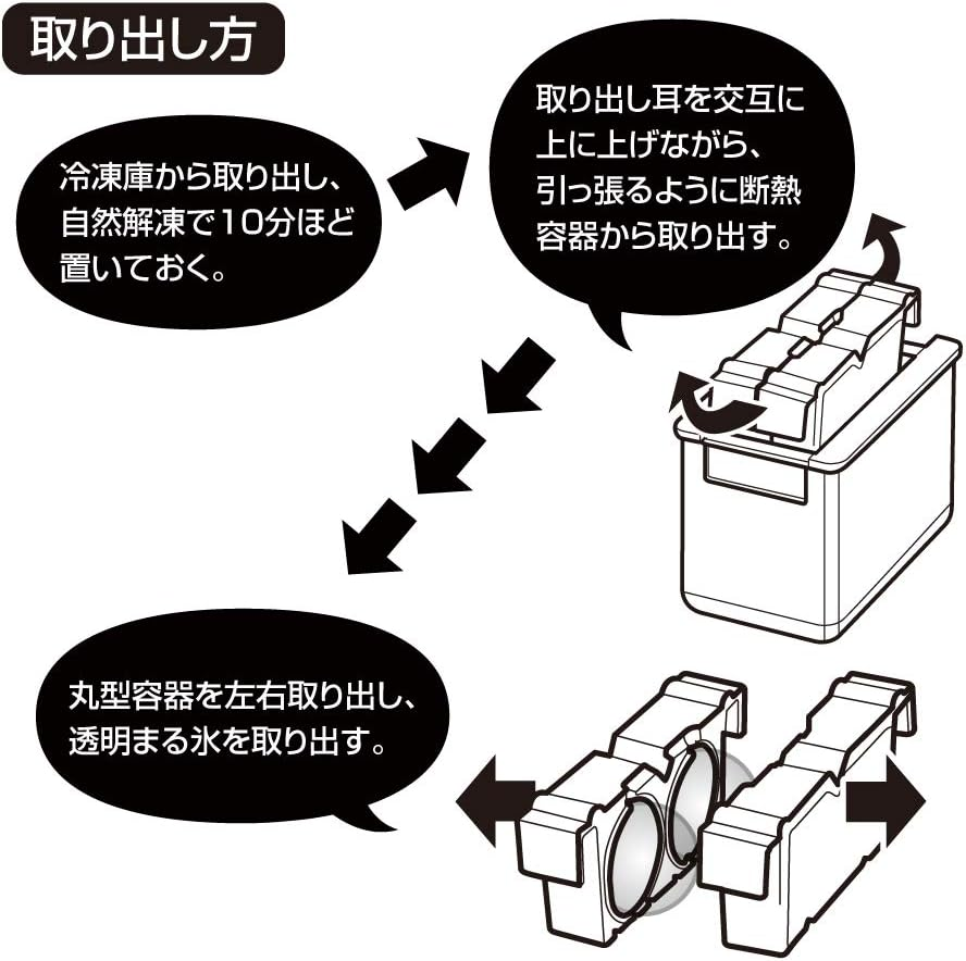 Doshisha Clear Ice Maker, round Shape, 2 Pieces, Diameter 2.4 Inches (6 Cm)