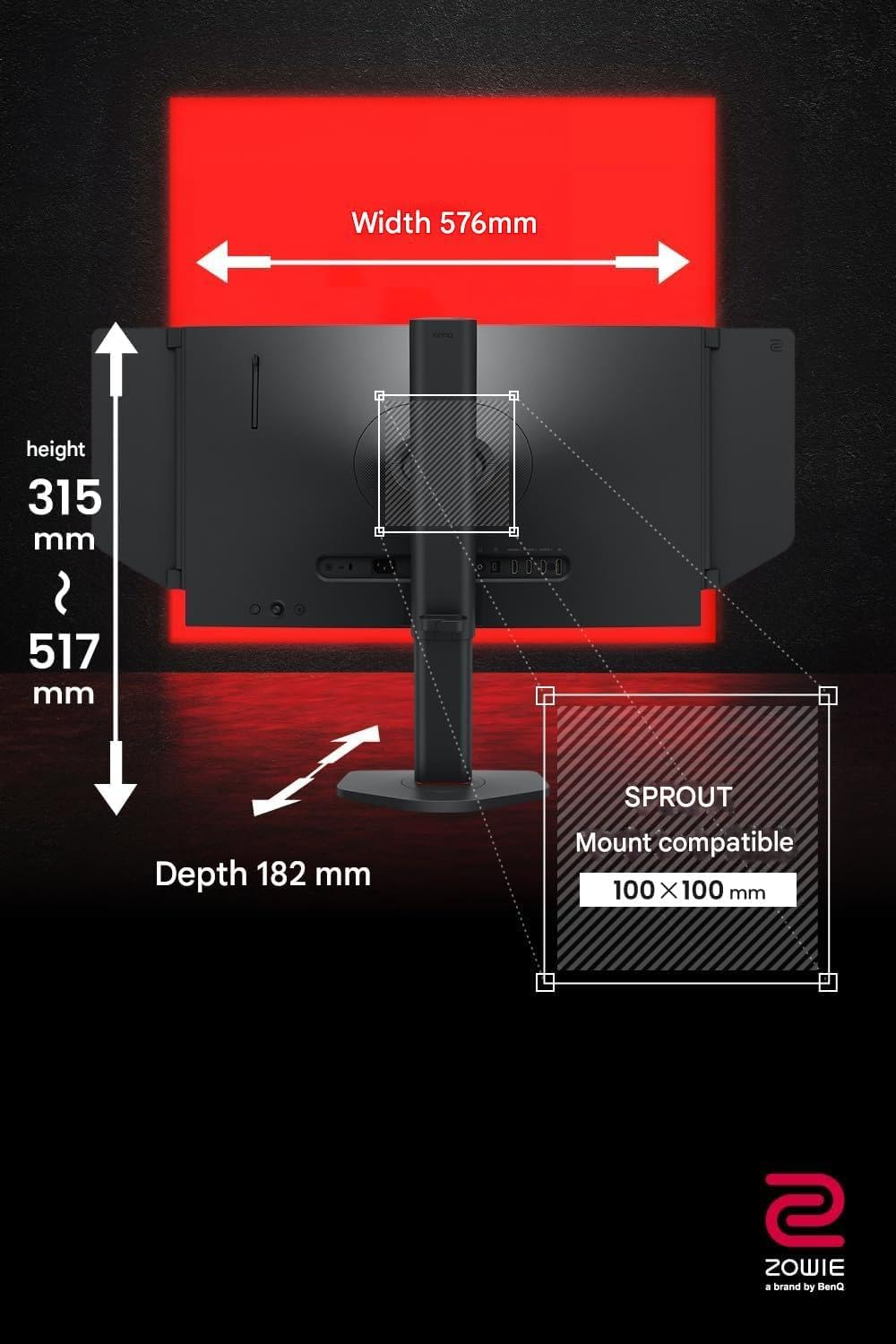 Benq Zowie XL2566X+ 24Inch Fast TN 400Hz Gaming Monitor, Dyac 2,1080P​ image number 4