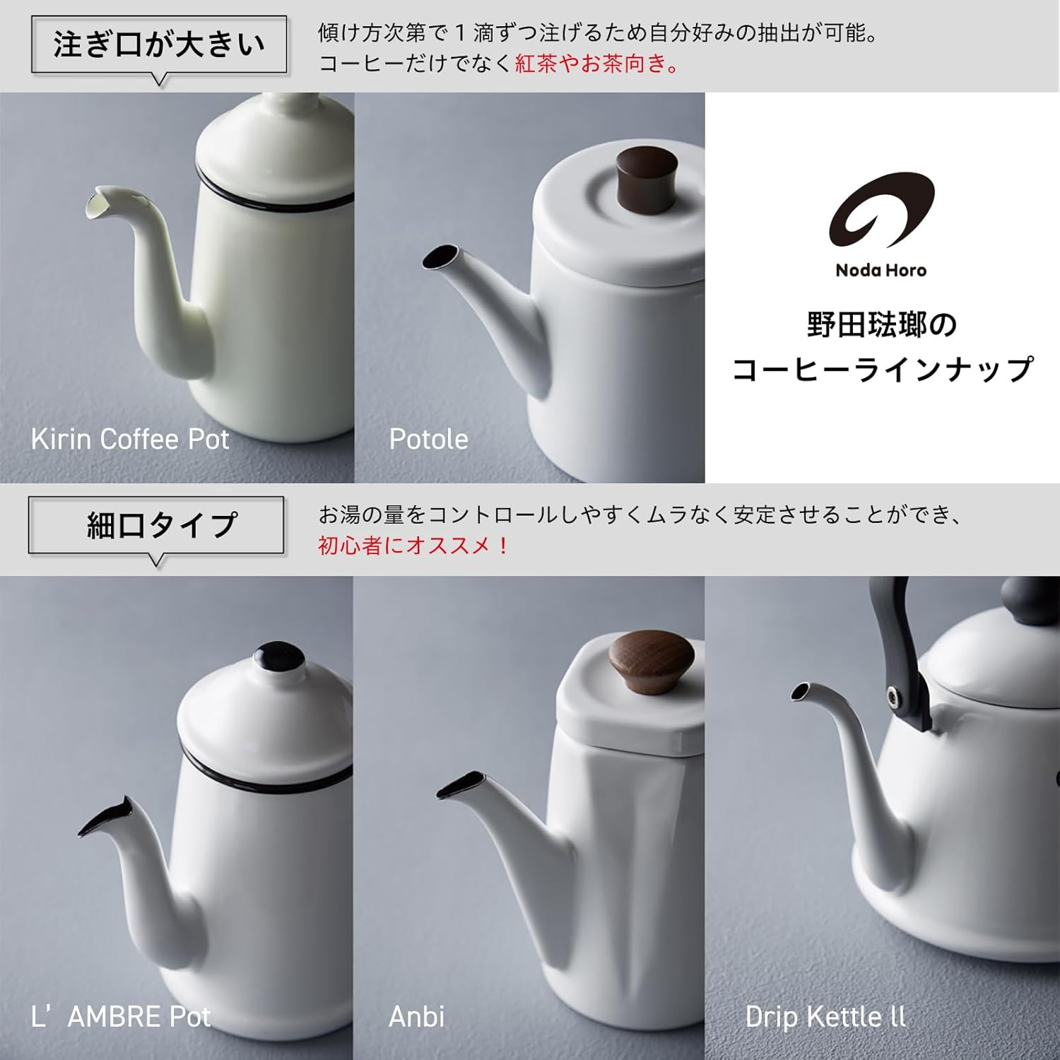 Noda Enamel Kettle, 0.3 Gal (1.5 L), Enameled Porchka Pot, Made in Japan image number 5