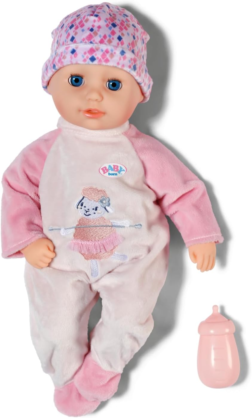BABY Born Anna Rose - 36Cm Doll with Soft Touch Fabric Body, Pink Romper, and Sleeping Eyes Feature - Includes Bottle - Suitable for Children from 1 Year Old image number 3