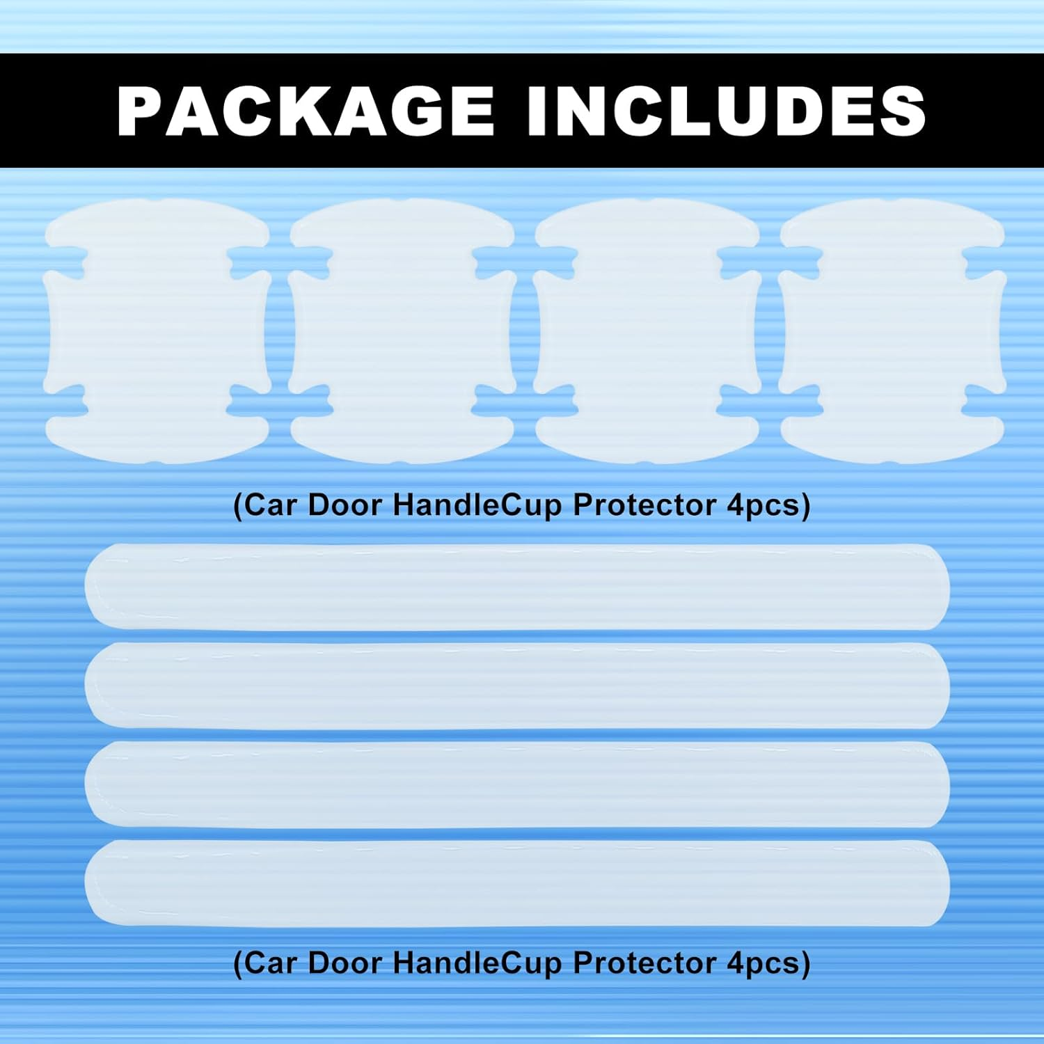 8Pcs Waterproof Car Door Handle and Rear View Mirror Scratch Protector Sticker, Transparency Anti-Scratches Cup Protector