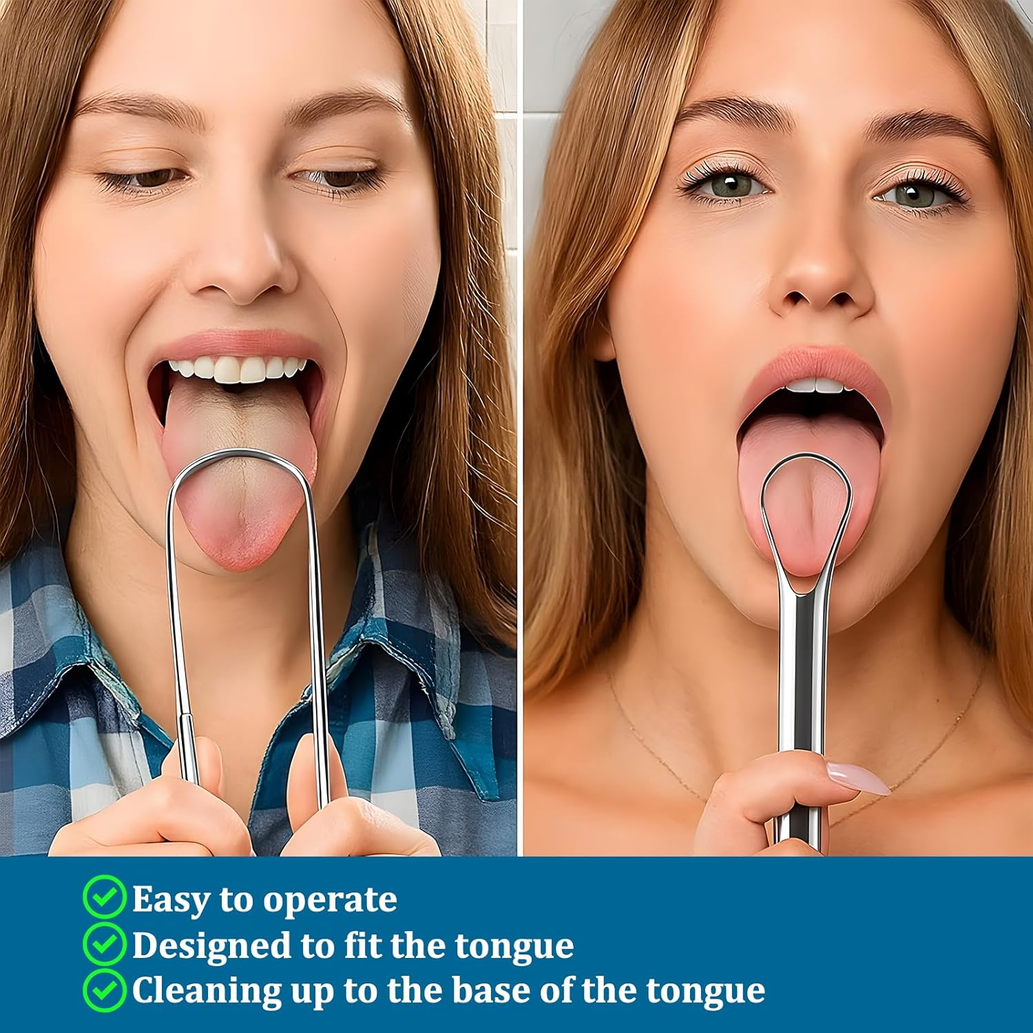 3PCS Tongue Scraper, Stainless Steel Tongue Cleaner with Storage Box, Tongue Scraper Stainless Steel for Bad Breath, Oral Care for Adults, High-Protein Diet Individuals