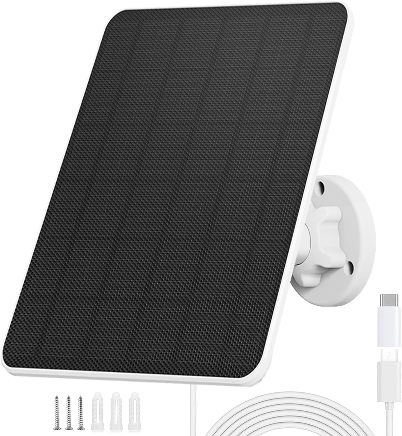 Solar Panel for Security Camera,6W Solar Panel Micro Usb&Usb-C,Camera Solar Panel for Outdoor Rechargeable Battery Camera,Doorbell,Light,Solar Panels with IP65 9.8Ft Cable,Adjustable Bracket(1 Pack) image number 6