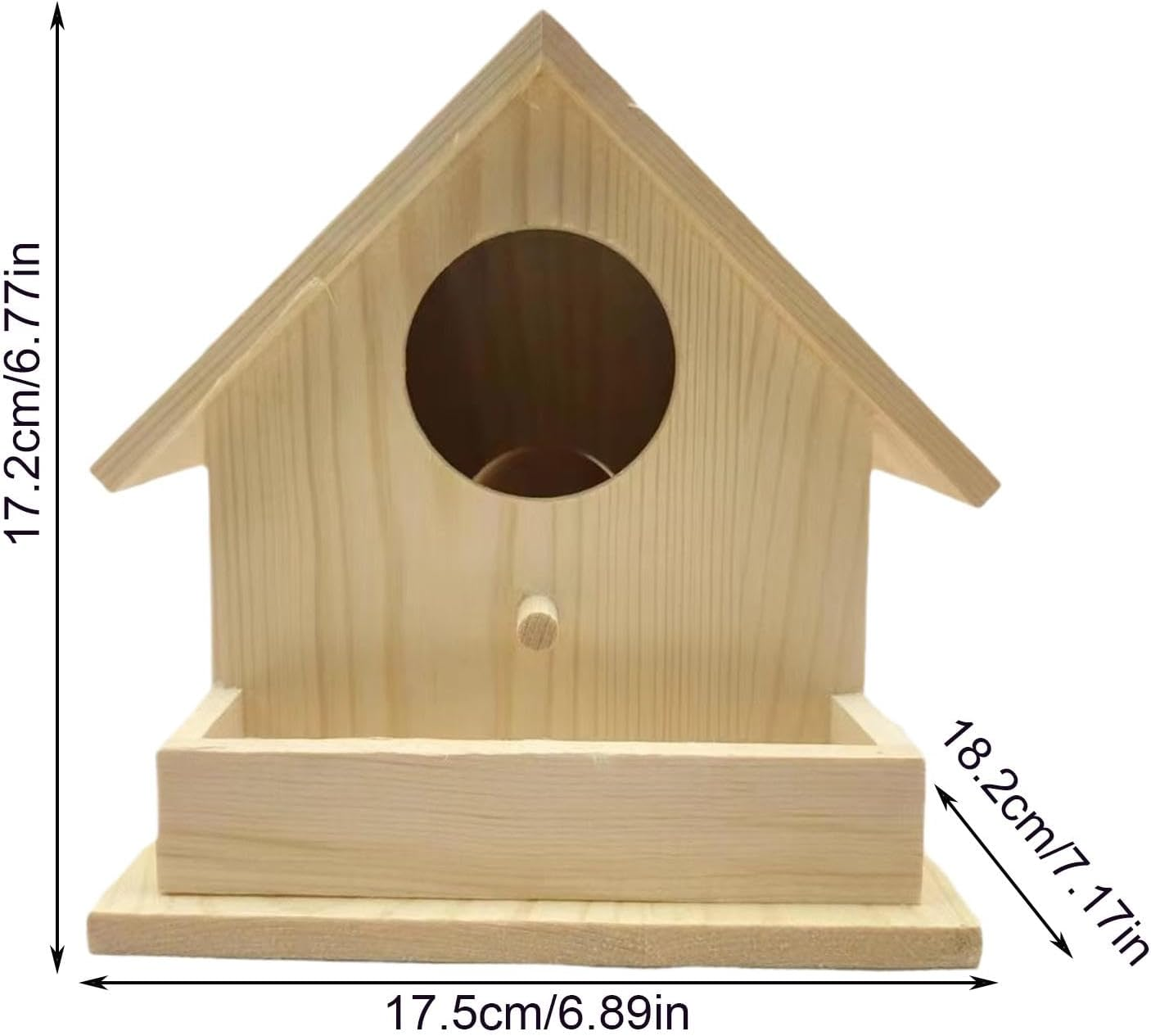 Bird Nesting Box, Wooden Bird Feeder House, Compact Animal Shelter, Sturdy Wood Design, Compact Size (350G), Outdoor Decoration for Courtyard, Porch, Balcony image number 2