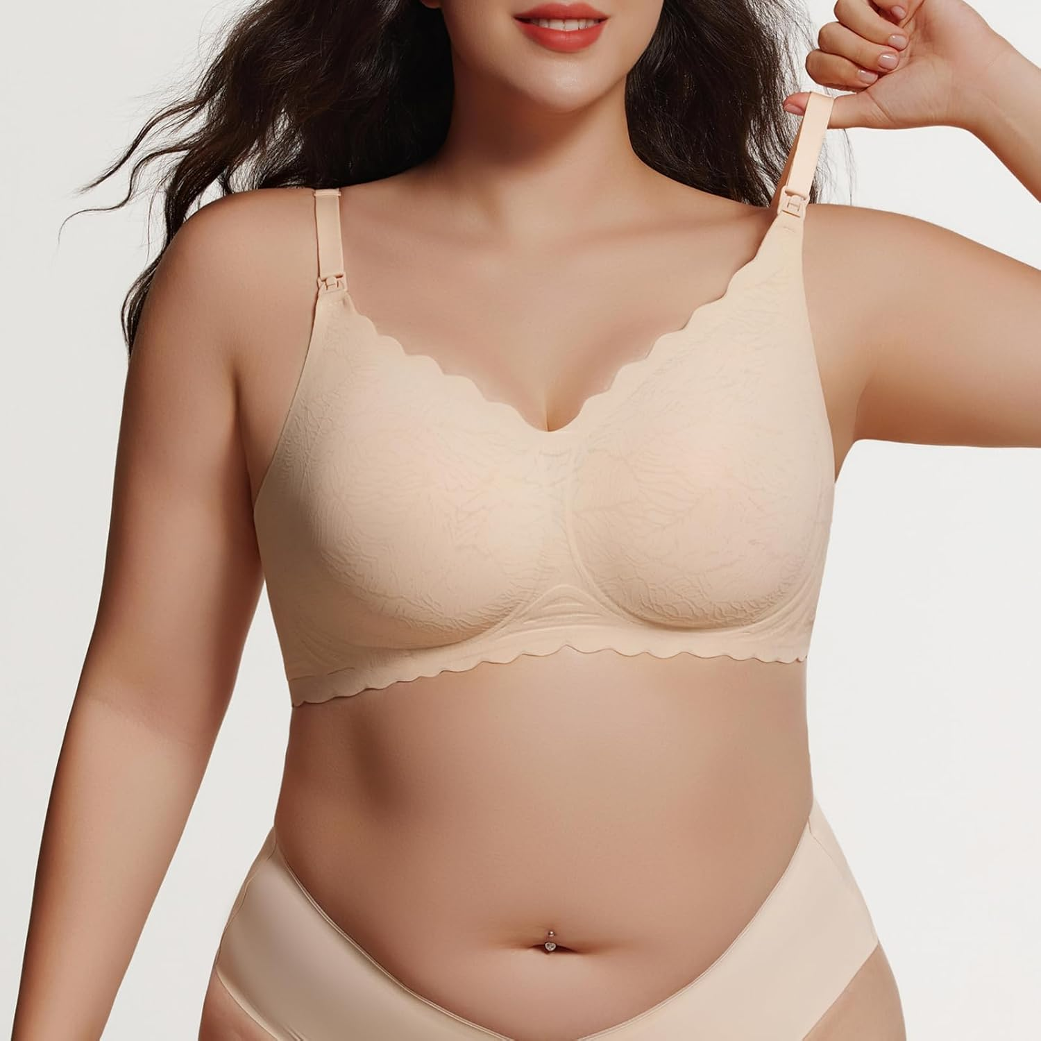 Seamless Maternity Nursing Bra - Ultra-Comfortable Wireless Support, Adjustable Wide Straps & 3D Lift, Breathable Fabric for Nursing Sleep Bra