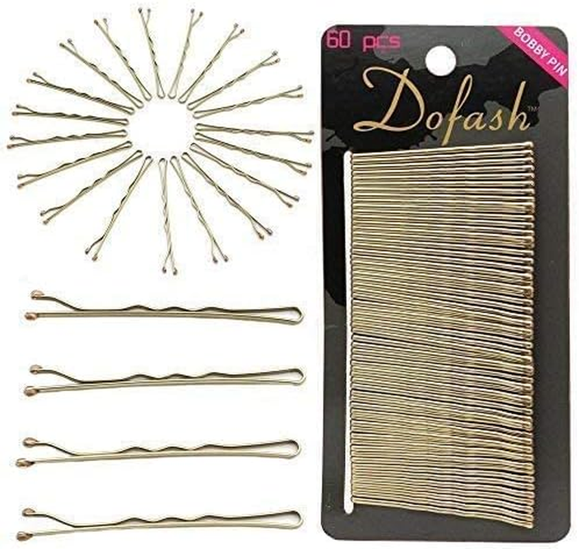 Dofash 60 Pieces Metal 5 Cm / 2 Inches Wavy Bobby Pins Hair Clips Handles Hair Accessories for Women (Brown)