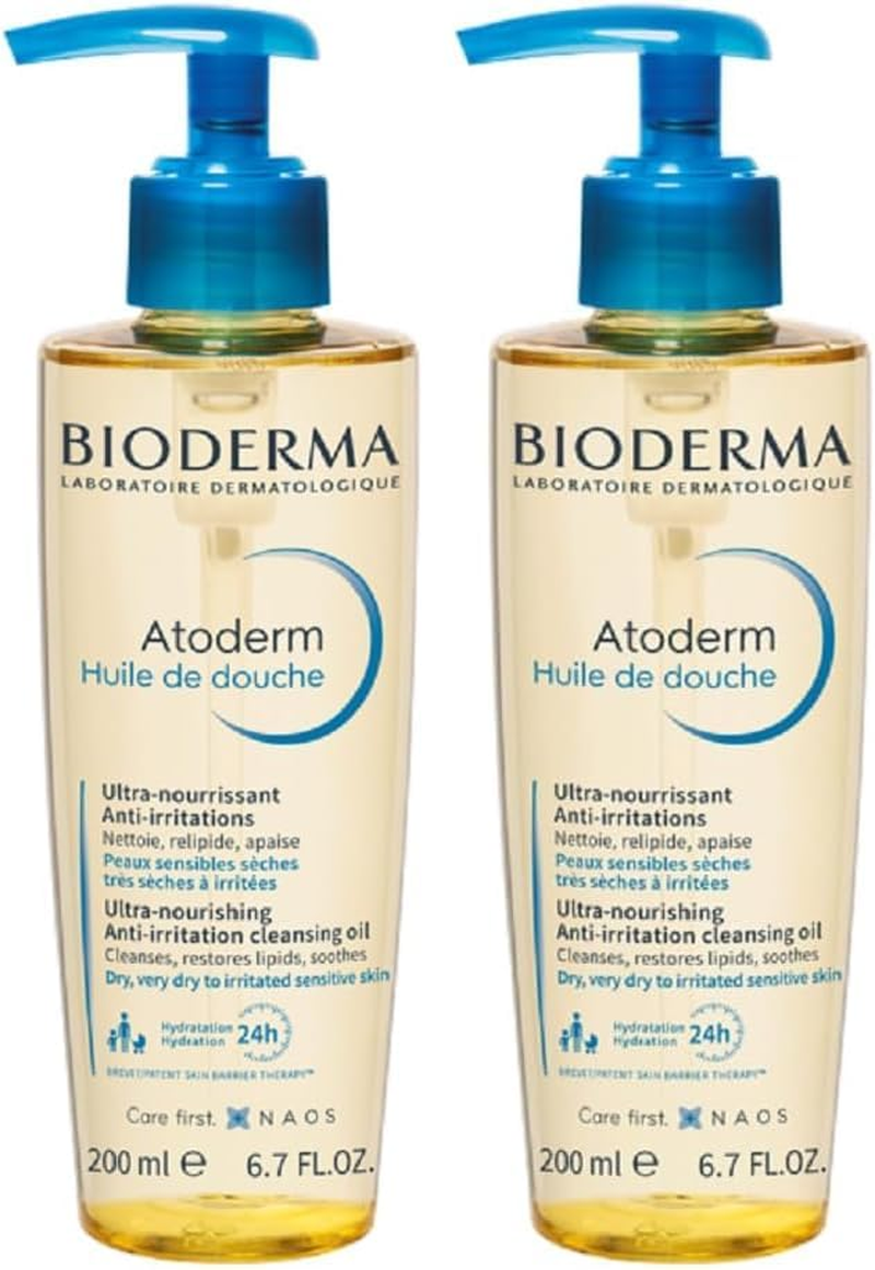 BIODERMA Atoderm Cleansing Shower Oil - Soothes Discomfort, Ultra-Nourishing Body Wash for Very Dry Sensitive Skin, 200Ml (Pack of 2) image number 1
