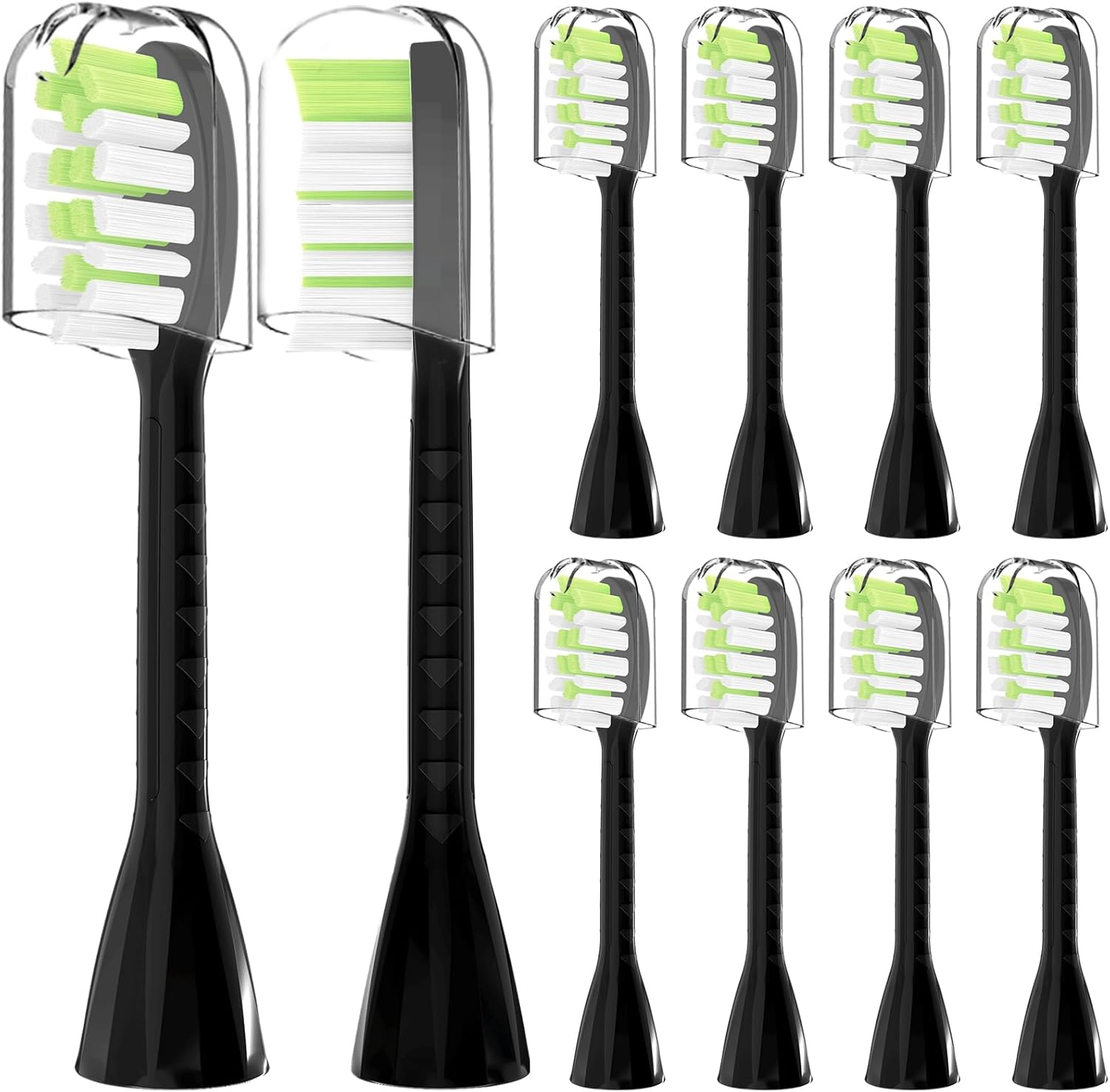 Compatible with Philips One Series Sonicare Electric Toothbrush Replacement Brush Heads,For Philips One HY1100 HY1200 BD100/AZ Series Electric Toothbrush,10 Pack (Shadow Black, Medium)