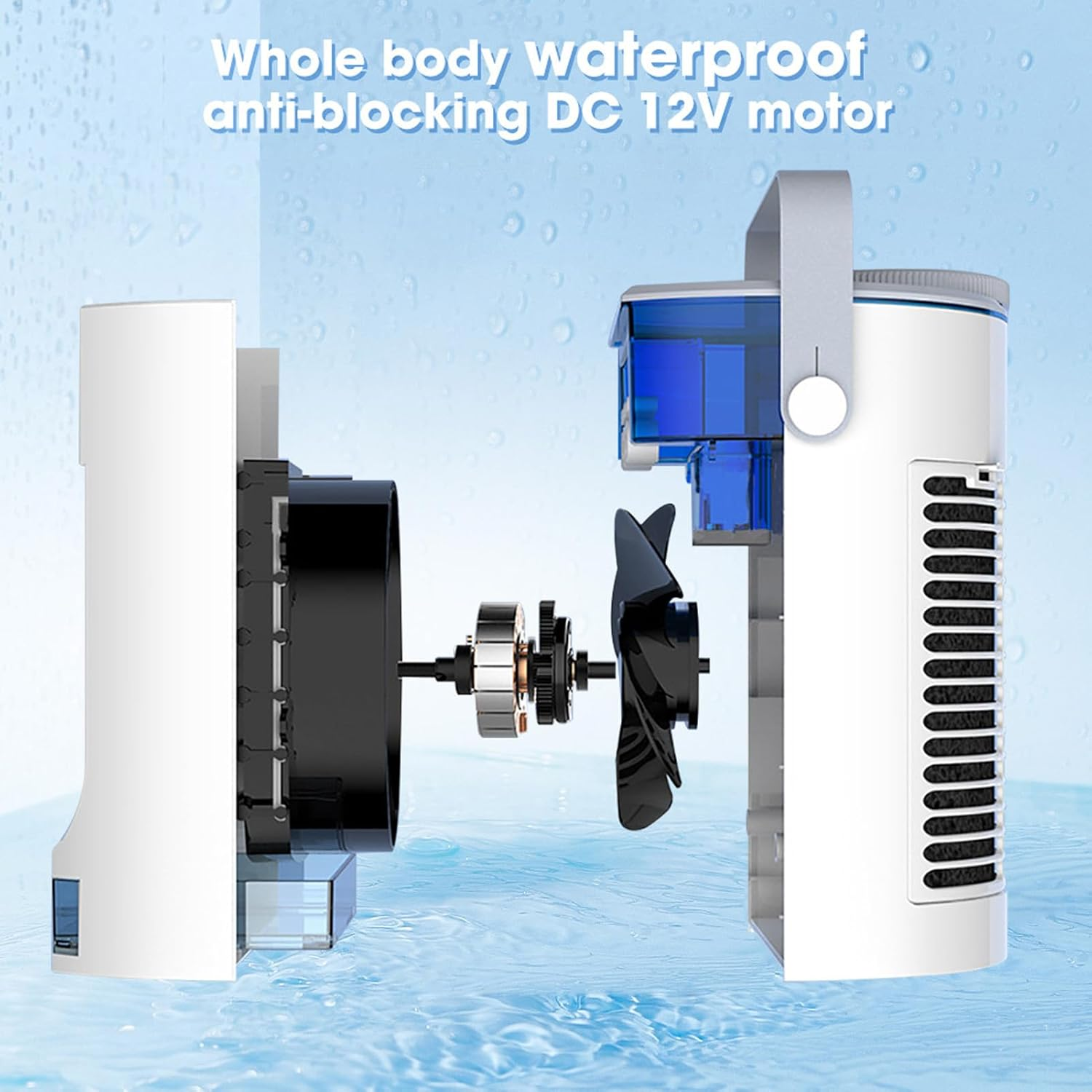 Bewinner Spray Desktop Portable Conditioner Fan with 500Ml Water Tank, Small Air Cooler Humidifier Fan 3 Speeds, USB Cooling Air Mini Conditioner for Room Office Camping (White) image number 6