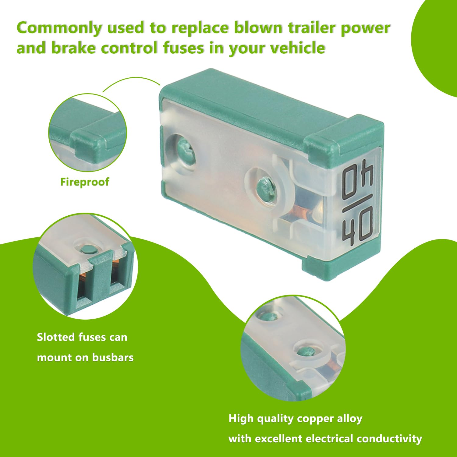 EPLZON 40A 32V Mini Automotive MCASE Shaped Cartridge Fuse Kit(Pack of 6Pcs,40A)