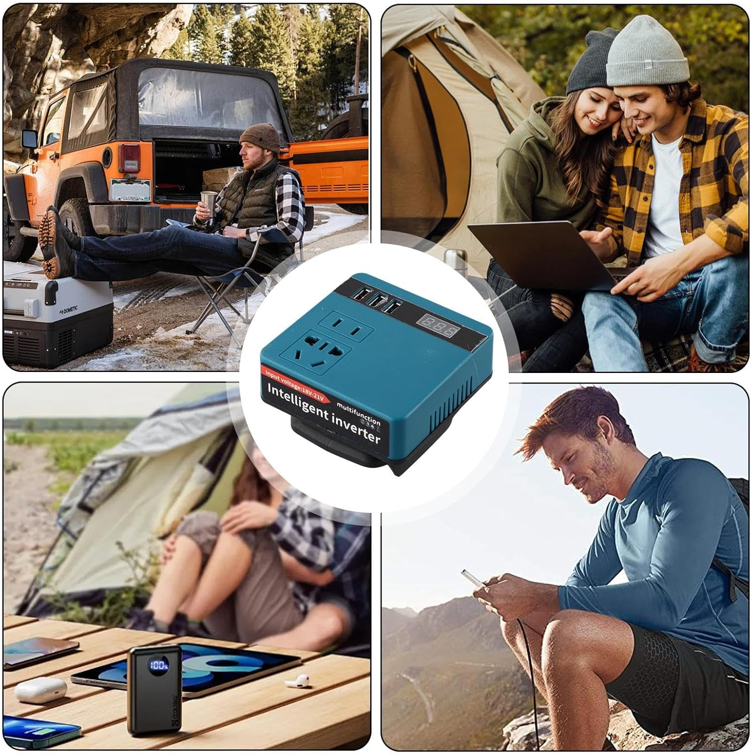 Portable Power Station | Power Converter Transformer with Current Display | Charger Adapter Battery Powered Outlet for Outdoor Camping image number 6