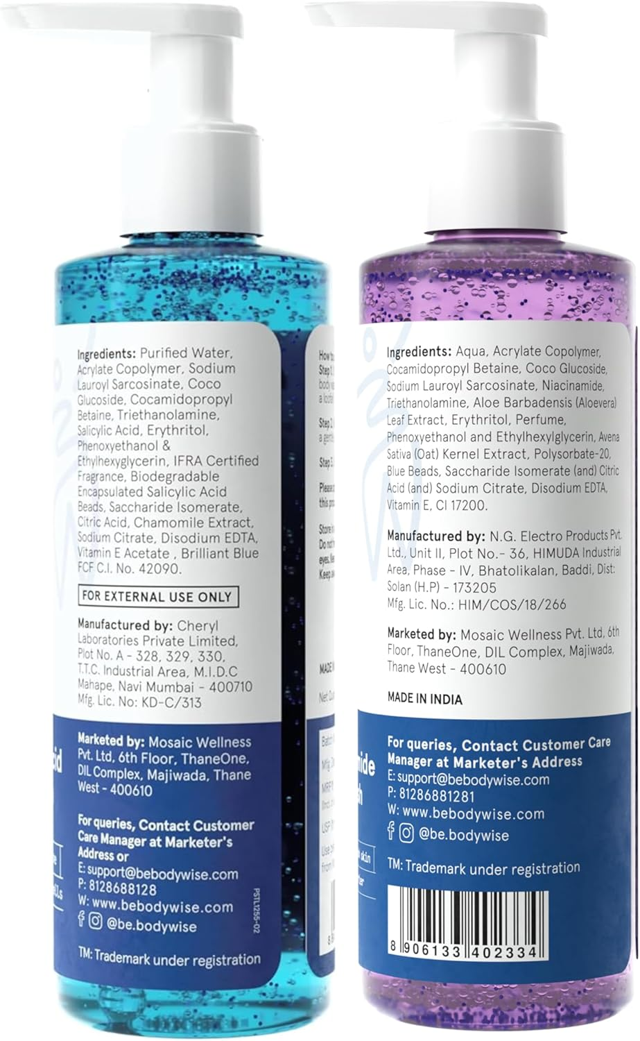 Be Bodywise 5% Niacinamide Body Wash & 1% Salicylic Acid Body Wash | with Aloe Vera & Chamomile Extract | for Glowing, Radiant & Even-Toned Skin | 500 Ml image number 2