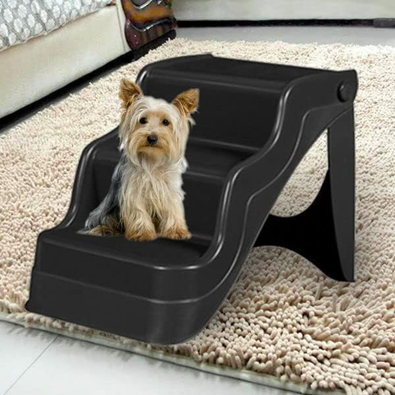 PETBRO Portable 3 Steps Foldable Doggy Cat Pet Dog Stairs Ramp Folding Ladder Stairs image number 3