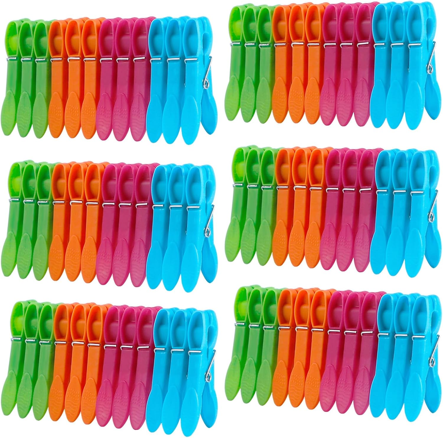 72Pcs Colored Plastic Clothespins, LIOUCBD Colorful Clothes Pins Heavy Duty Outdoor for Hanging Clothes, Rainbow Clothes Pegs for Classroom, Clothesline Crafts Picture Photo Food Towel Clips image number 1