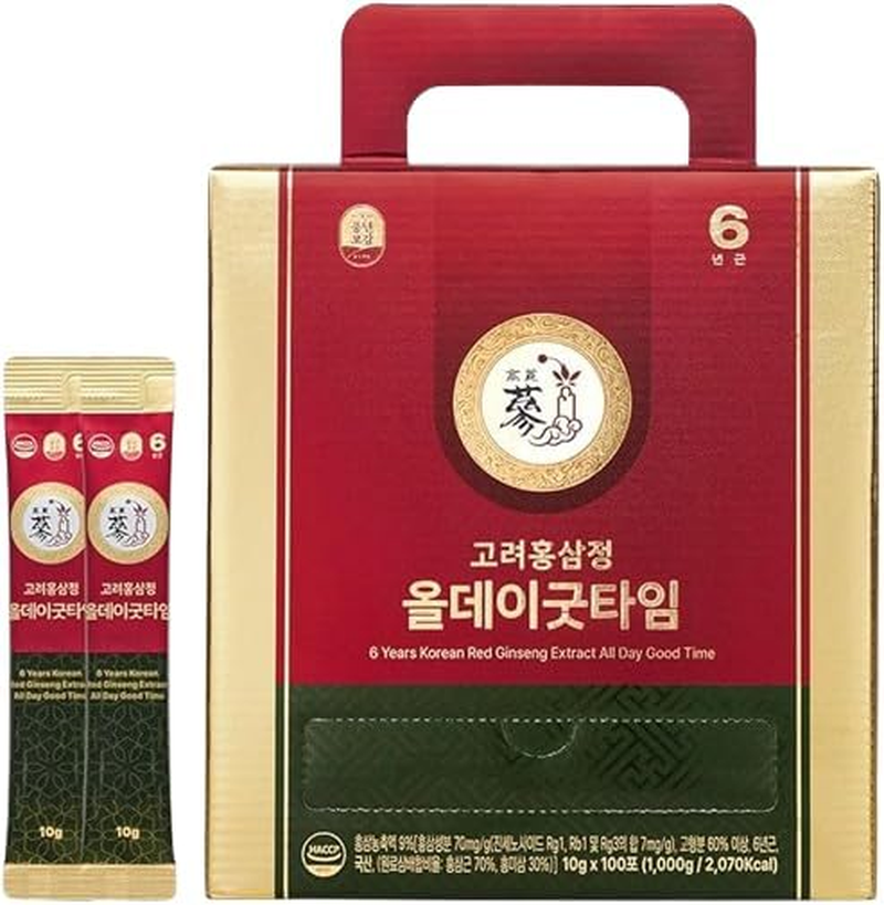6-Year Korean Red Ginseng Extract Shot, Allday Goodtime - 7Mg Ginsenosides per Packet, HACCP Certified, Caffeine Free. image number 3