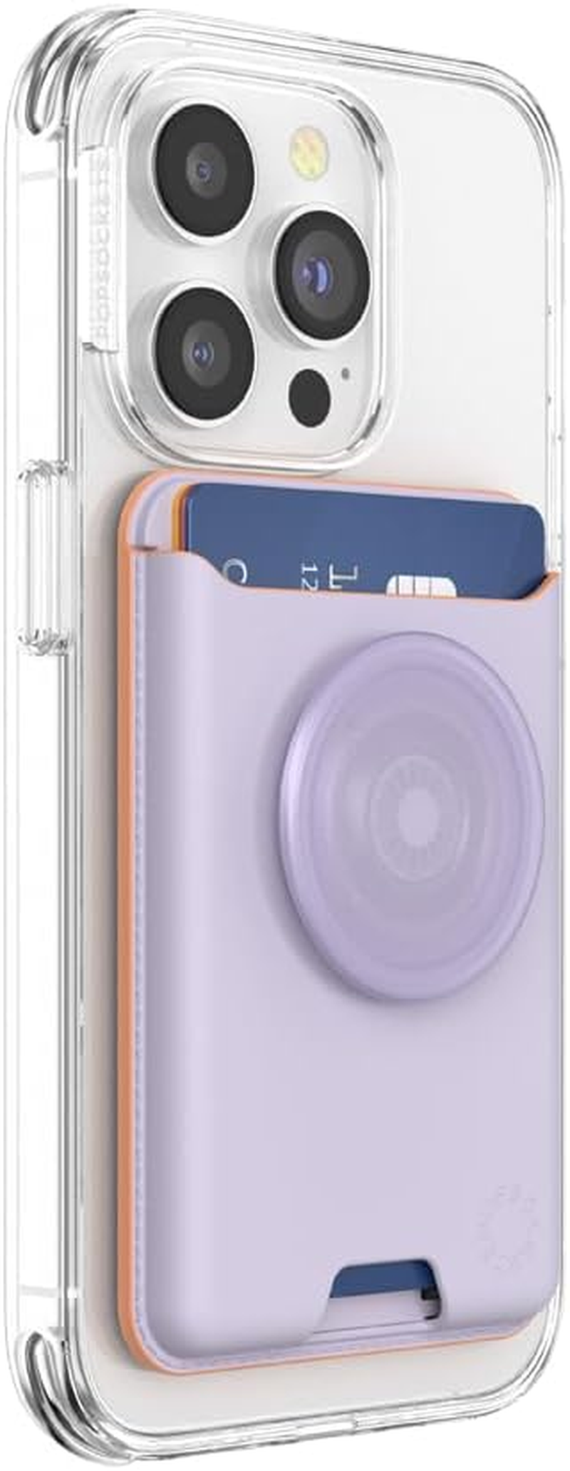 Popsockets Softgoods Phone Wallet with Expanding Grip and Adapter Ring for Magsafe, Phone Card Holder, Wireless Charging Compatible, Wallet Compatible with Magsafe&reg; - Lavender image number 4