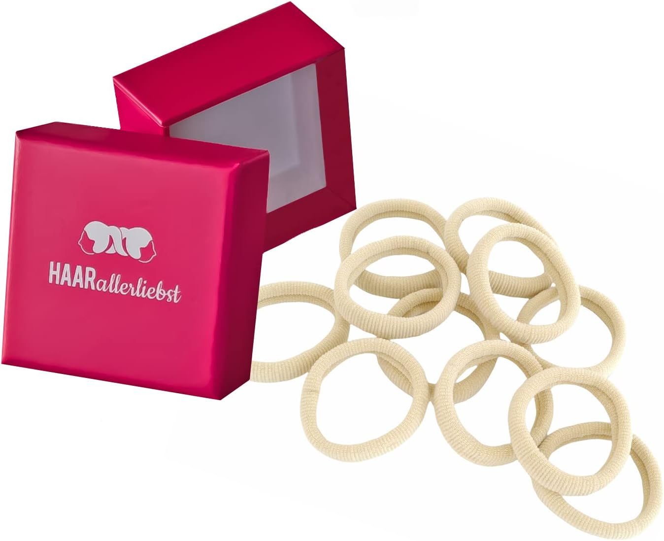 Haarallerliebst Hair Bobbles Extra Soft (Pack of 10 | Dark Brown | 4 Cm) with Box for Storage (Box Colour: White; Colour: Brown)