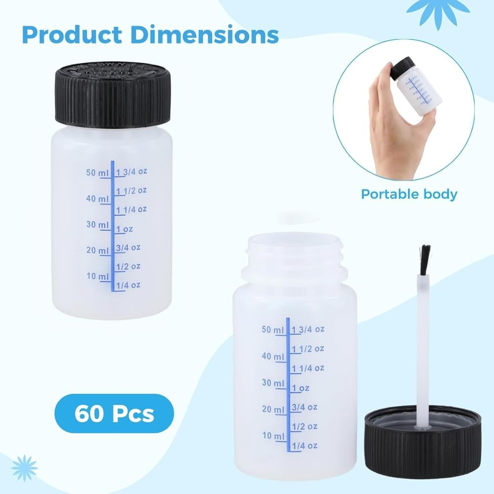 60PCS 56.7G Touch up Paint Containers - Empty Paint Touch up Bottles with Brush, Mixing Ball for Fixing Car Scratches image number 3