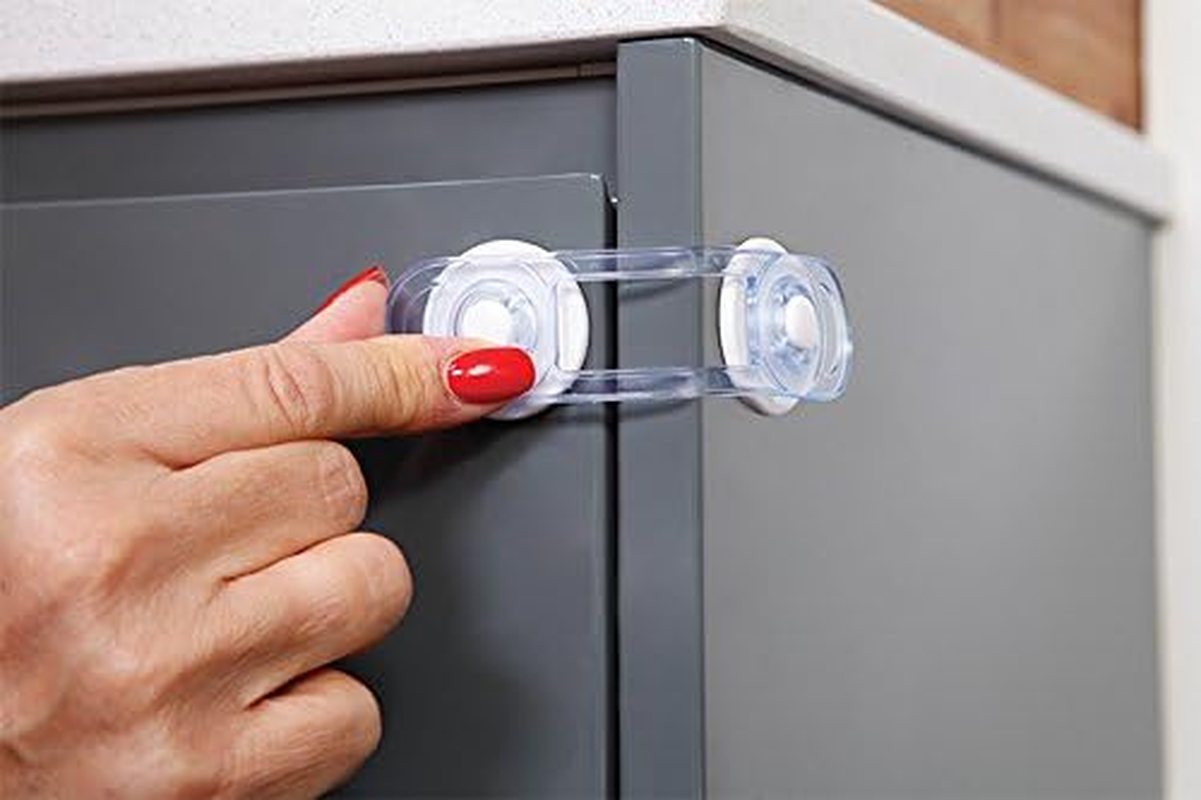 Dreambaby Mini Multi-Purpose Latches - Flexible Baby Safety Door Lock - Transparent - 5 Pack - Model F714