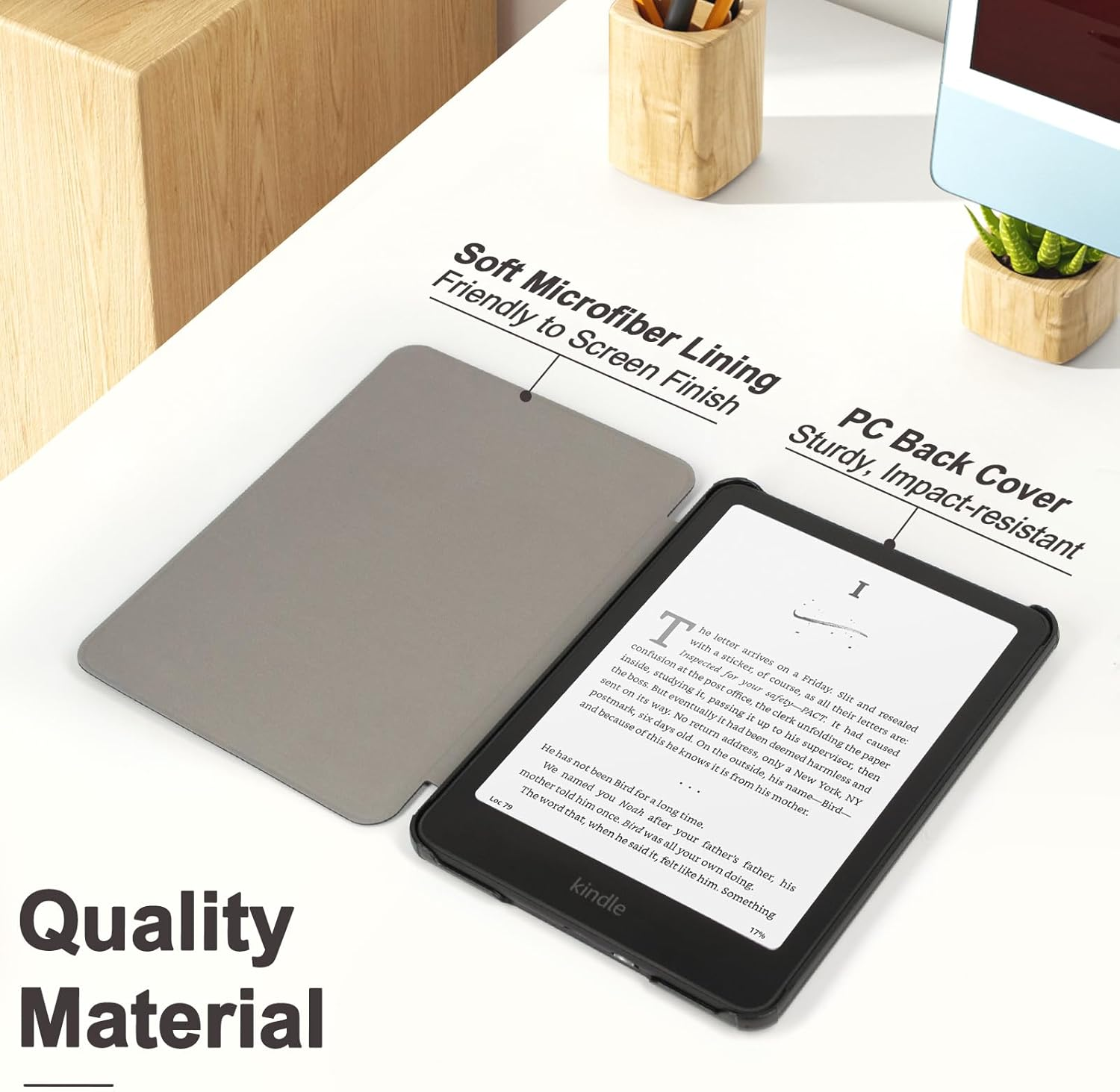 Rsaquar Case for All-New Kindle Paperwhite 12Th Gen 2024 (7-Inch) & Kindle Colorsoft Signature Edition, Slim Protective Cover with Auto Sleep/Wake - Agave Green image number 3