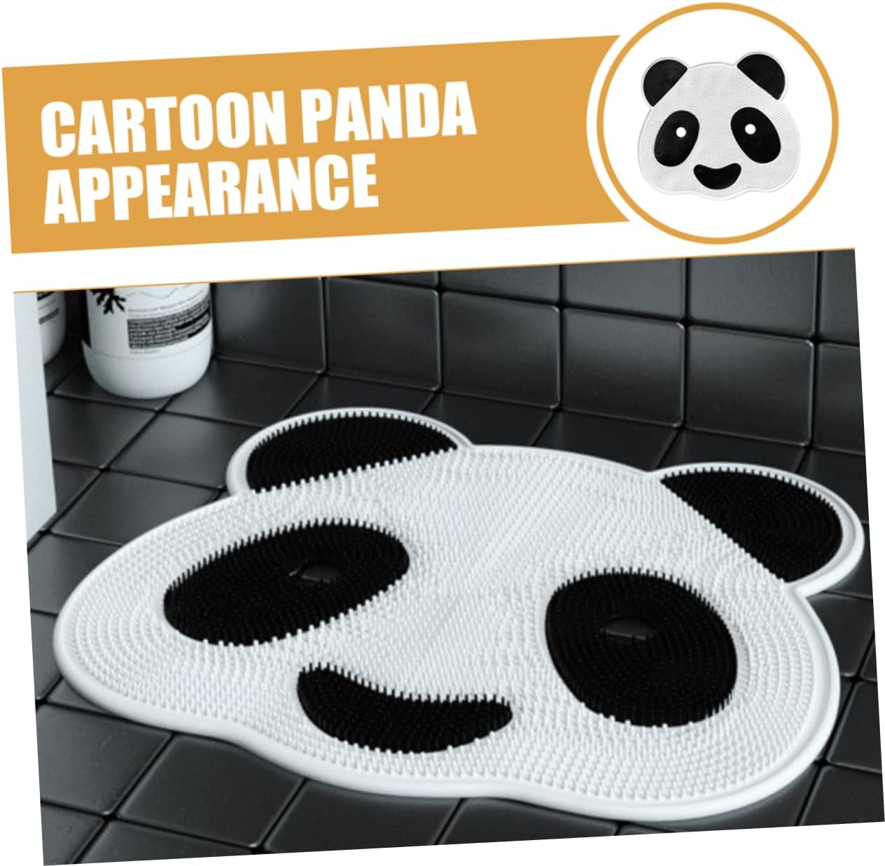 Outanaya Cartoon Panda Shower Foot Scrubber Mat Foot Exfoliator for Bathroom Back Scrubber for Shower image number 6