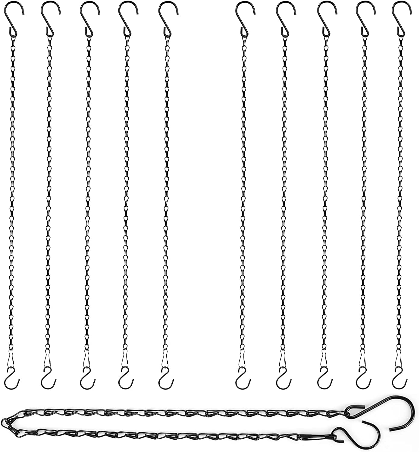 RIFNY Gold Chain for Hanging Plants, 20 Inch Small Plant Chains for Hanging Baskets Kits with Hooks for Bird Feeders Planters Billboards Lanterns Wind Chimes Ornaments Outdoor Indoor Use (10 PCS)