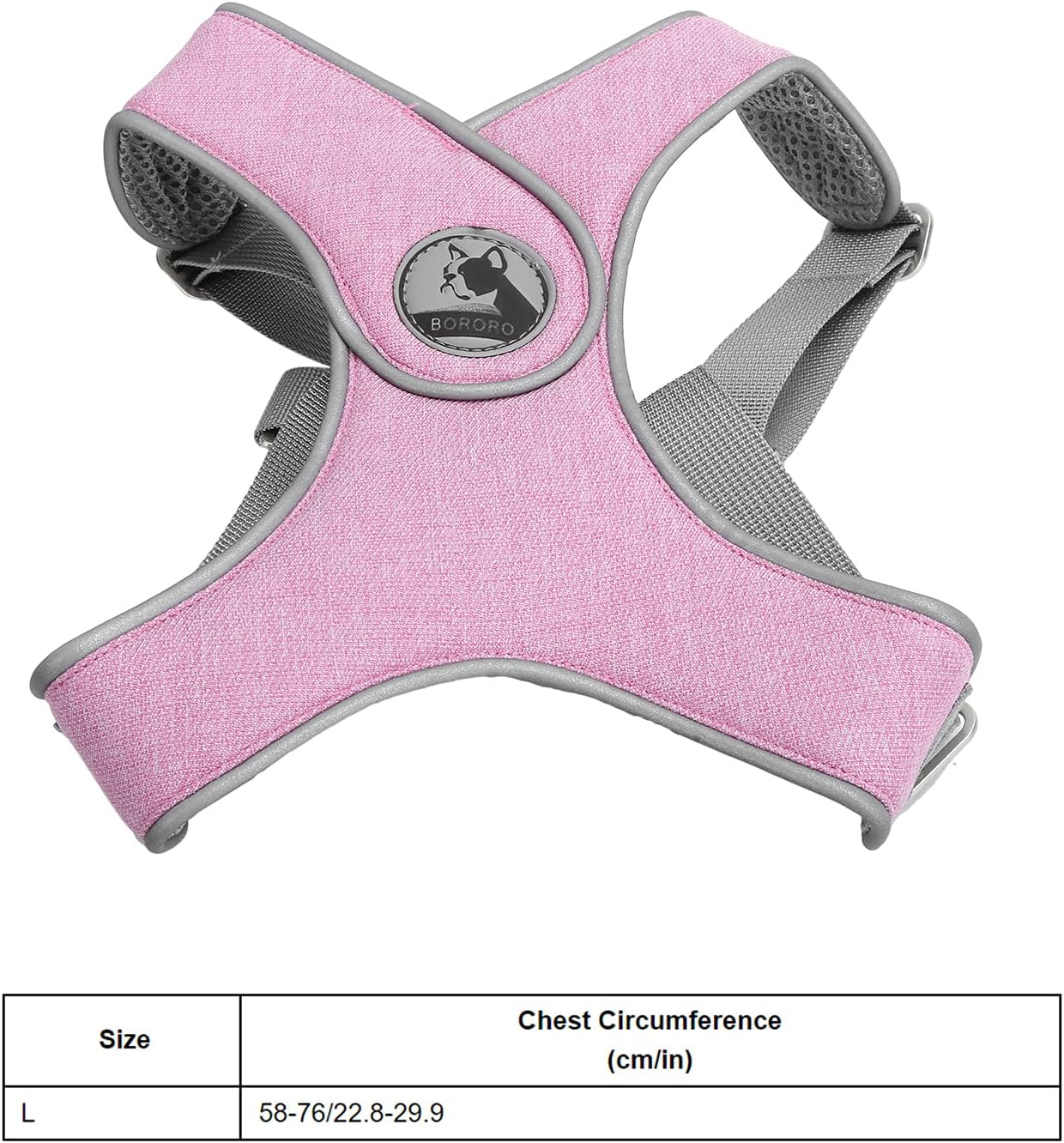 Dog Harness, Escape Proof Reflective Cat Walking Harness, Adjustable Soft Breathable Mesh Dog Vest Pet Chest Strap for Dogs Cats Outdoor Walking, Running,Training (Pink) image number 4