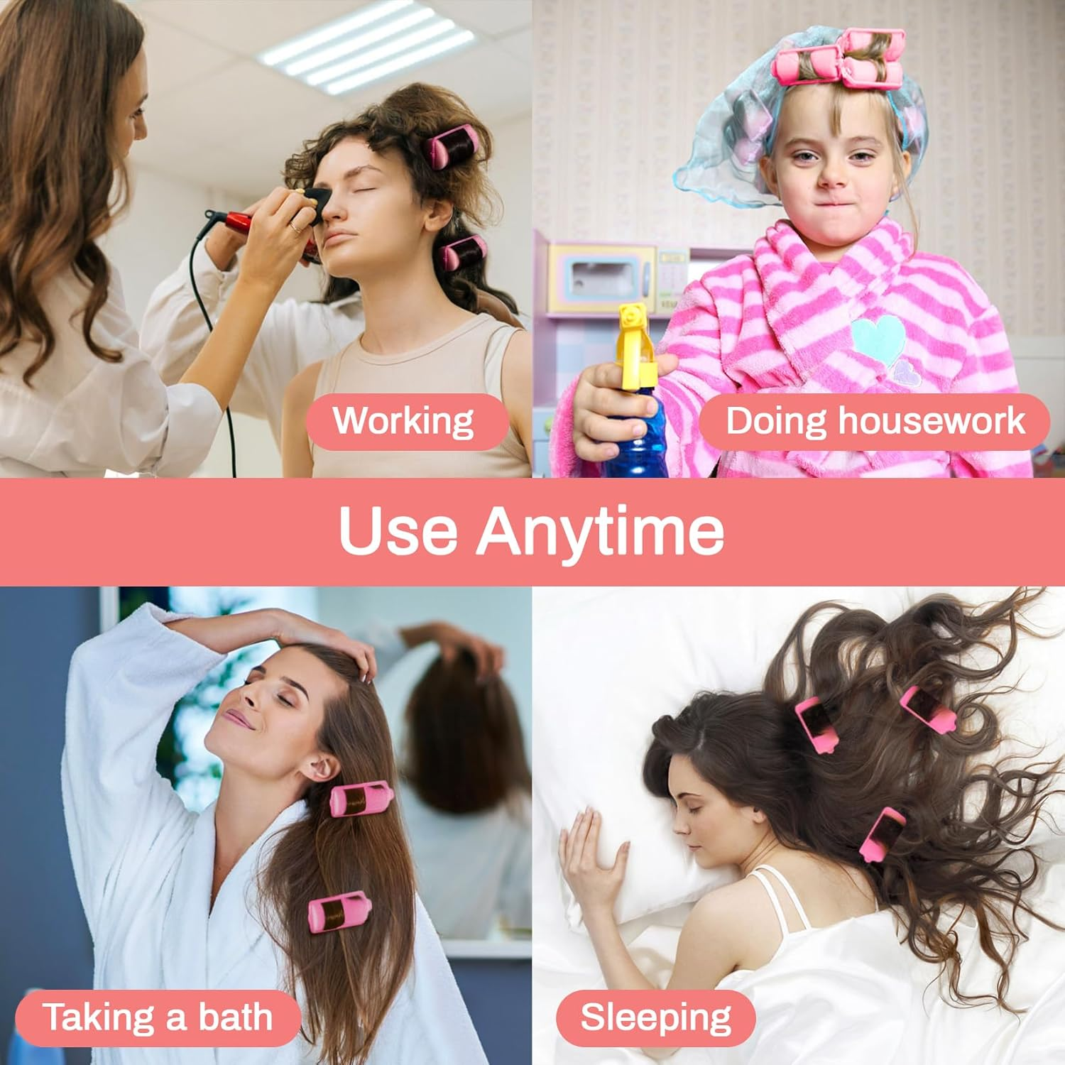 MAQIHAN 24PCS Foam Hair Rollers - 1.89 Inch Large Sponge Rollers for Heatless Hair Curler for Short/Long Hair Sleep Rolos Para Cabello Jumbo Sponge Curlers Soft Sleeping Thin Curl Overnight Rulos image number 1