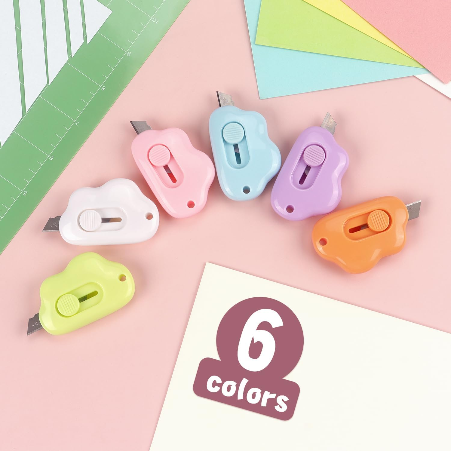 Tamaki Mini Box Cutter Cloud Retractable Letter Opener Envelope Slitter, Package Opener for Envelope Mail Letter Box Paper DIY Projects, 6 Pack image number 4