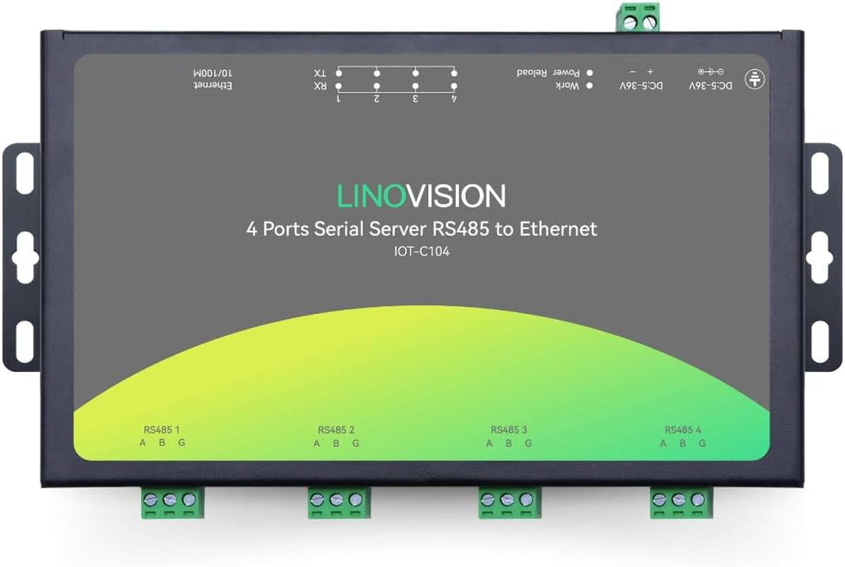 LINOVISION 4 Ports RS485 to Ethernet Converter, Modbus Gateway, Modbus RTU/TCP Conversion, Edge Computing, 4-Port Serial Device Server, RS485 to TCP/IP Convertor, Processor Upgraded image number 6