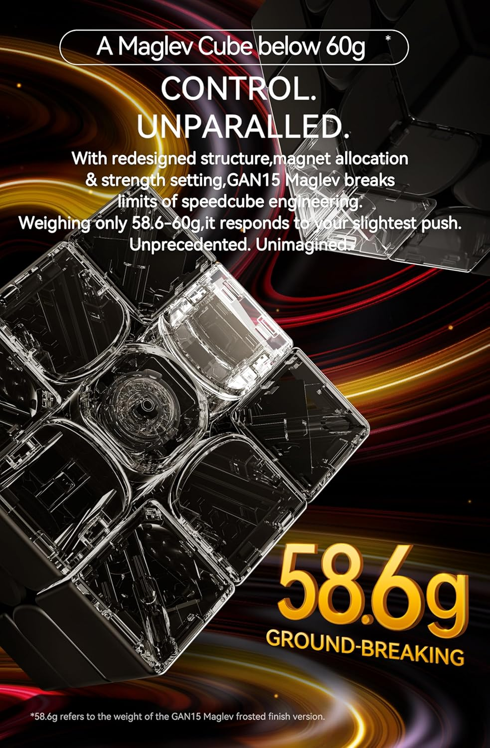 Cubershop GAN 15 Maglev UV Coated, 2024 New Gans Premium GAN 15 M Flagship 3X3 Maglev Magnetic Speed Cube, Stable & Fast 56Mm Magic Cube Puzzle (GAN15 Maglev UV, Glossy Surface+Primary Internal) image number 5