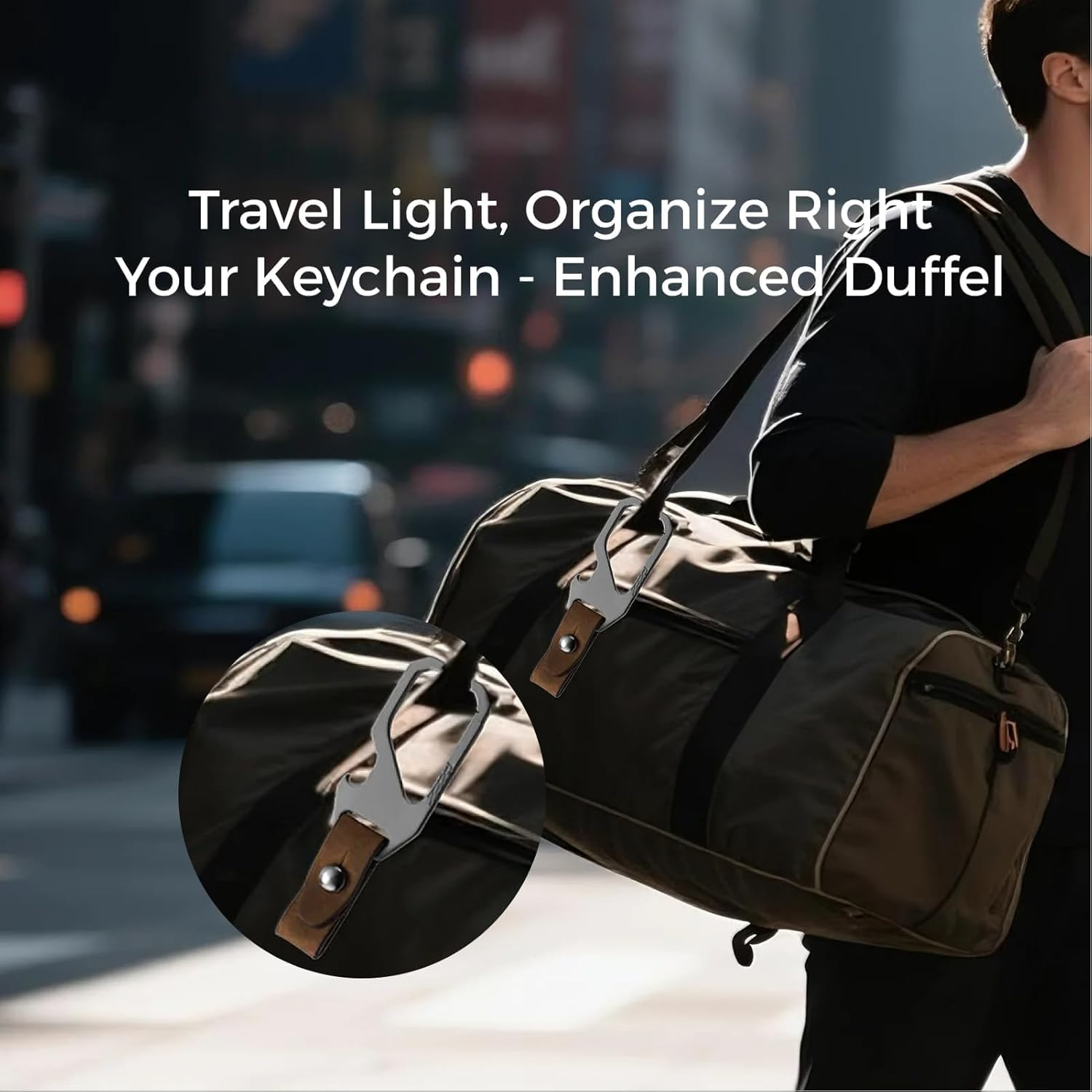 Titanium Key Keeper with Genuine Leather Belt Loop,Multifunctional Keychain with Carabiner Clip, EDC Key Ring and Integrated Bottle Opener, Durable and Lightweight Key Organizer for Everyday Carry image number 5