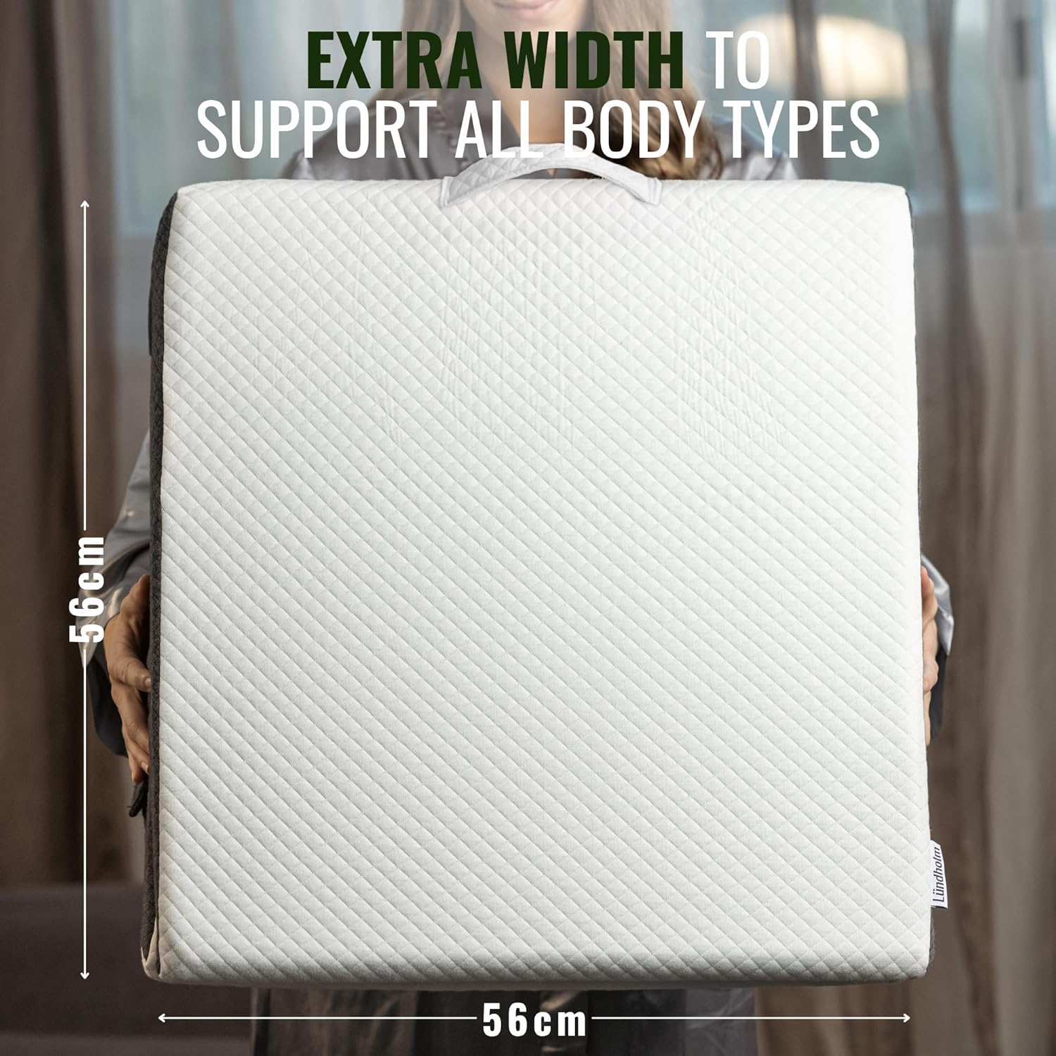 L&uuml;ndholm Wedge Pillow, Memory Foam with Bamboo Jacquard Cover, Orthopedic Bed Wedge for Back, Leg, Knee Support, Pain, Surgery, Reading