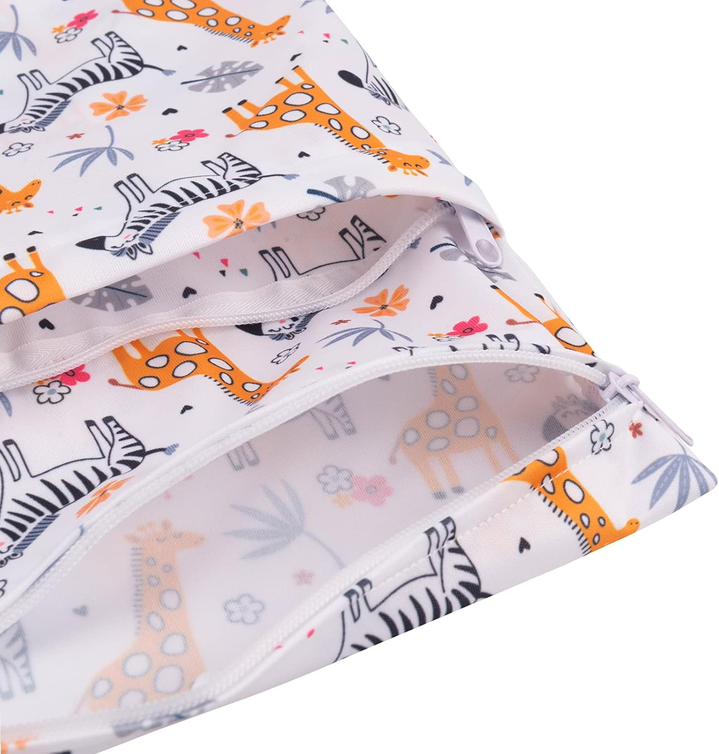 Babygoal Wet Dry Bags for Baby Cloth Diapers, Washable Travel Bags, Beach, Pool, Gym Bag for Swimsuits & Wet Clothes with Two Zippered Pockets 3 Pack, 3LN25 image number 5