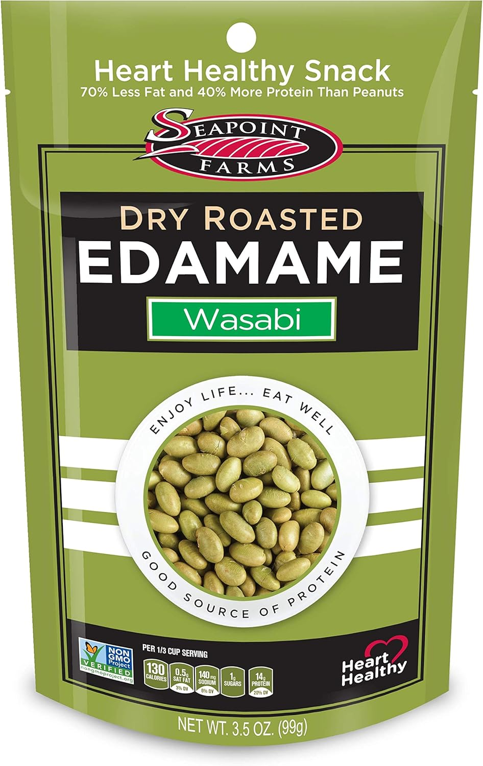 Seapoint Farms Wasabi Dry Roasted Edamame, Healthy Gluten-Free Snacks, 12-Pack image number 6