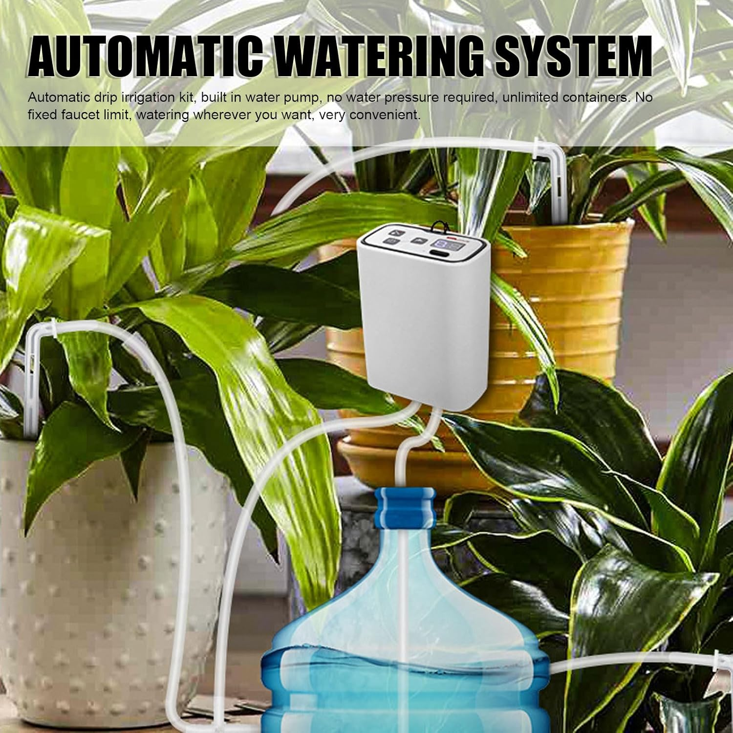Automatic Watering System for Potted Plants, Auto Drip Irrigation Kit with Digital Programmable Water Timer, LED Display, Indoor Irrigation for 6 Potted Plants image number 4