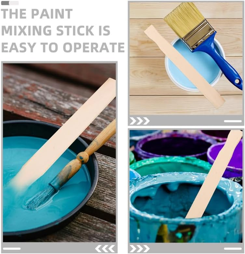 Tofficu Wooden Paint Adjustment Stick 9 Inch Birch Wood Mixing Sticks for Automotive Paint Body Repair and Craft Use Pack of 20 image number 3